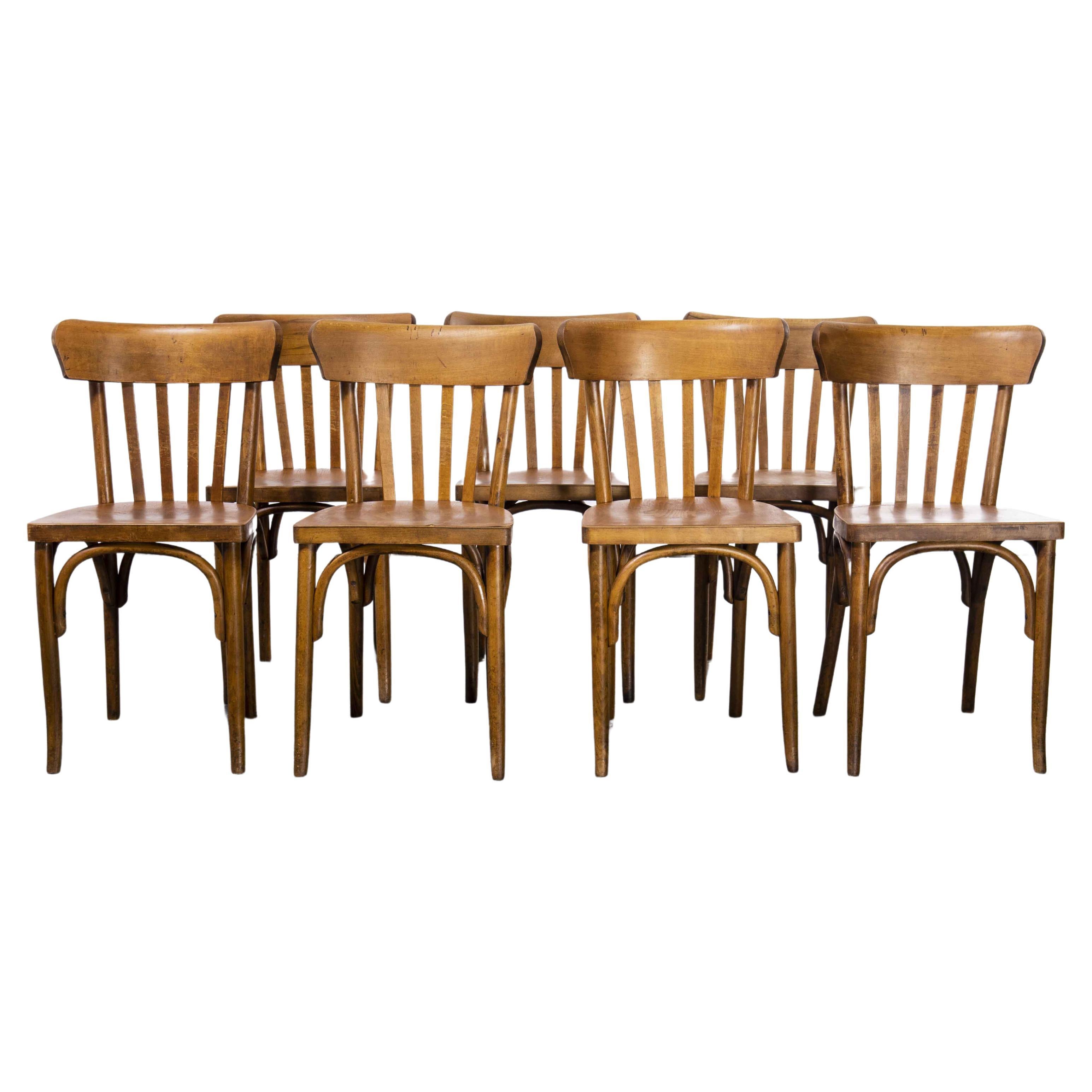 1950's Baumann Bentwood Bistro Dining Chair, Honey, Set of Seven