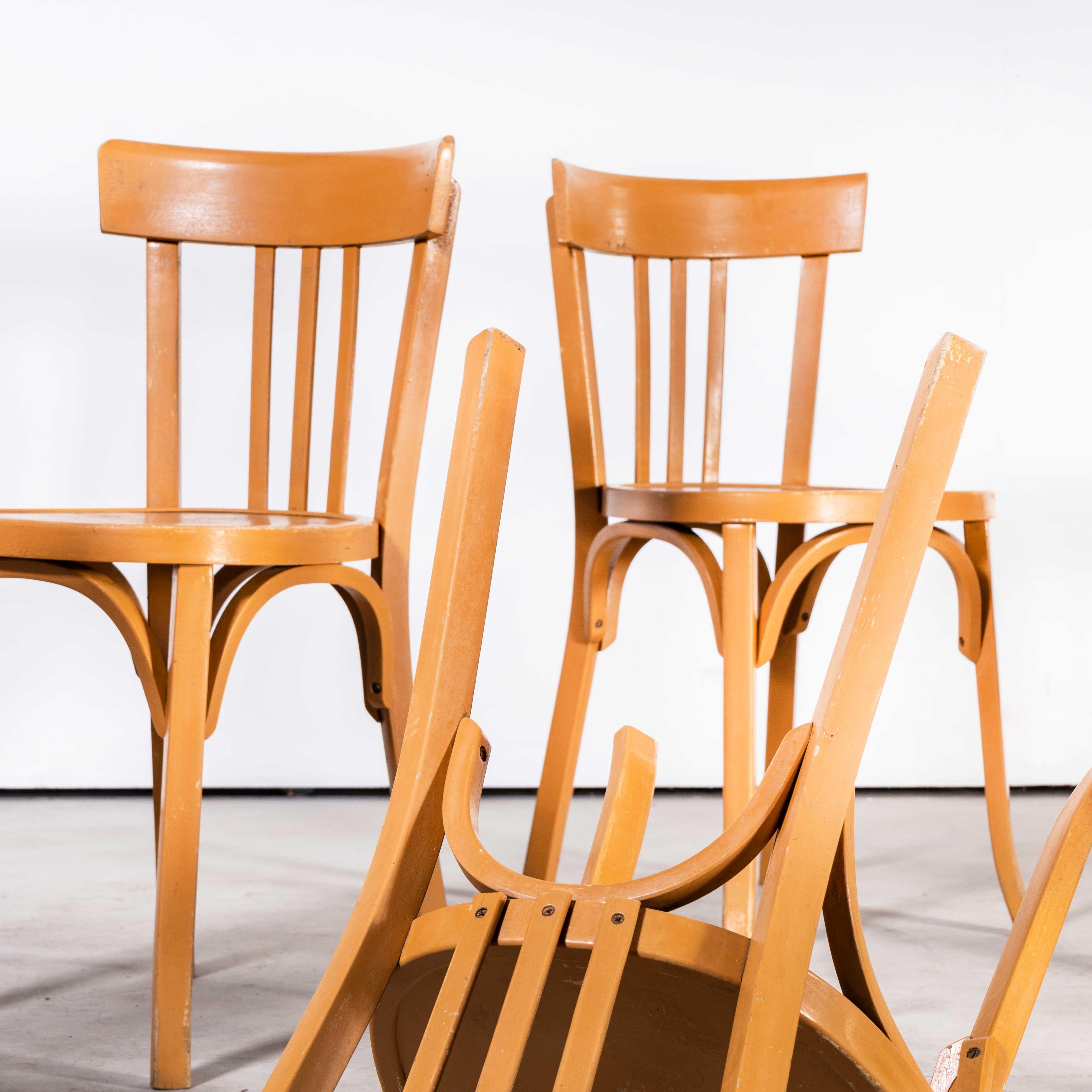1950's Baumann Bentwood Bistro Dining Chair - Honey - Set of Six For Sale 3