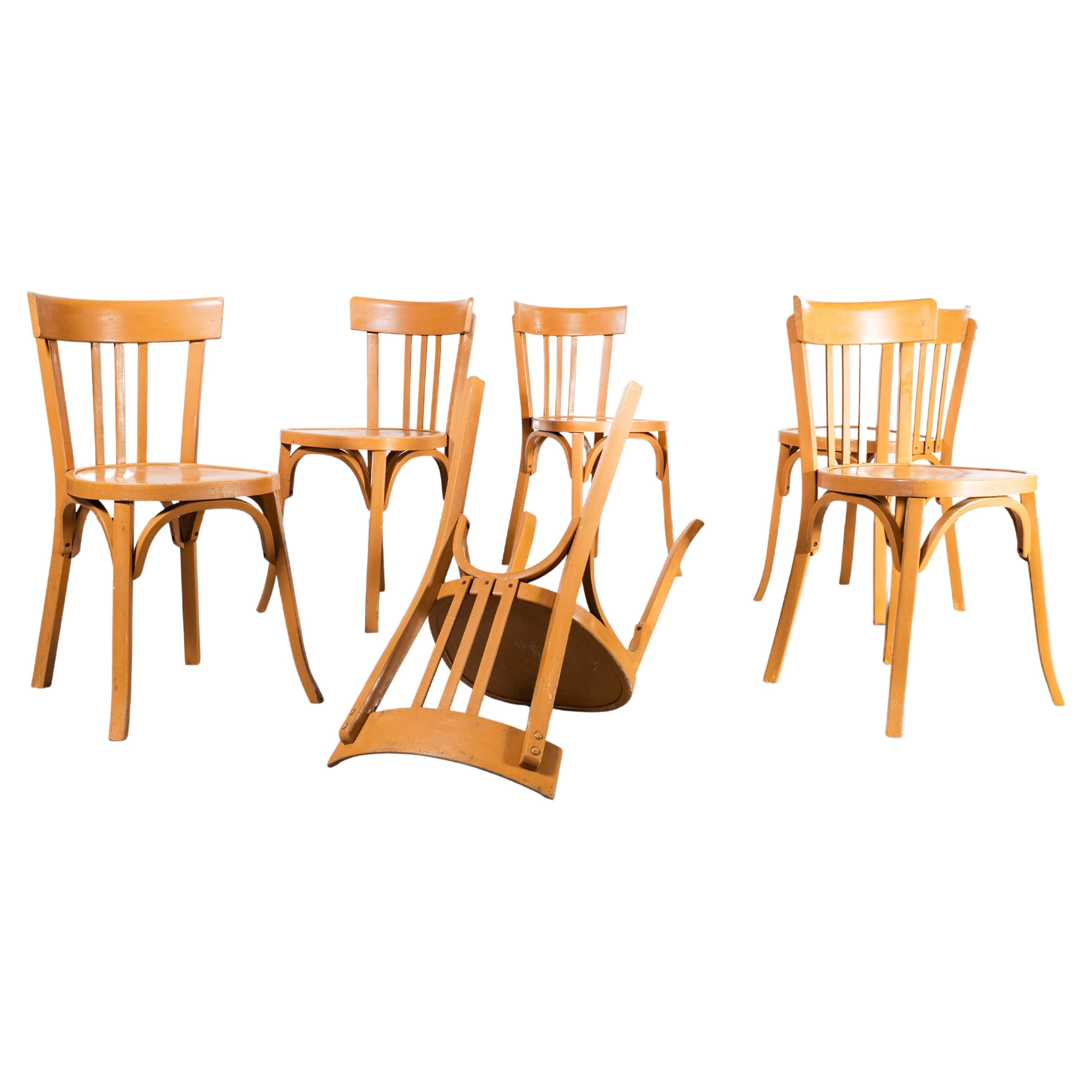 1950's Baumann Bentwood Bistro Dining Chair - Honey - Set of Six For Sale