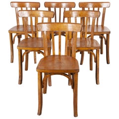 1950s Baumann Bentwood Bistro Dining Chair, Model 1, Set of Six