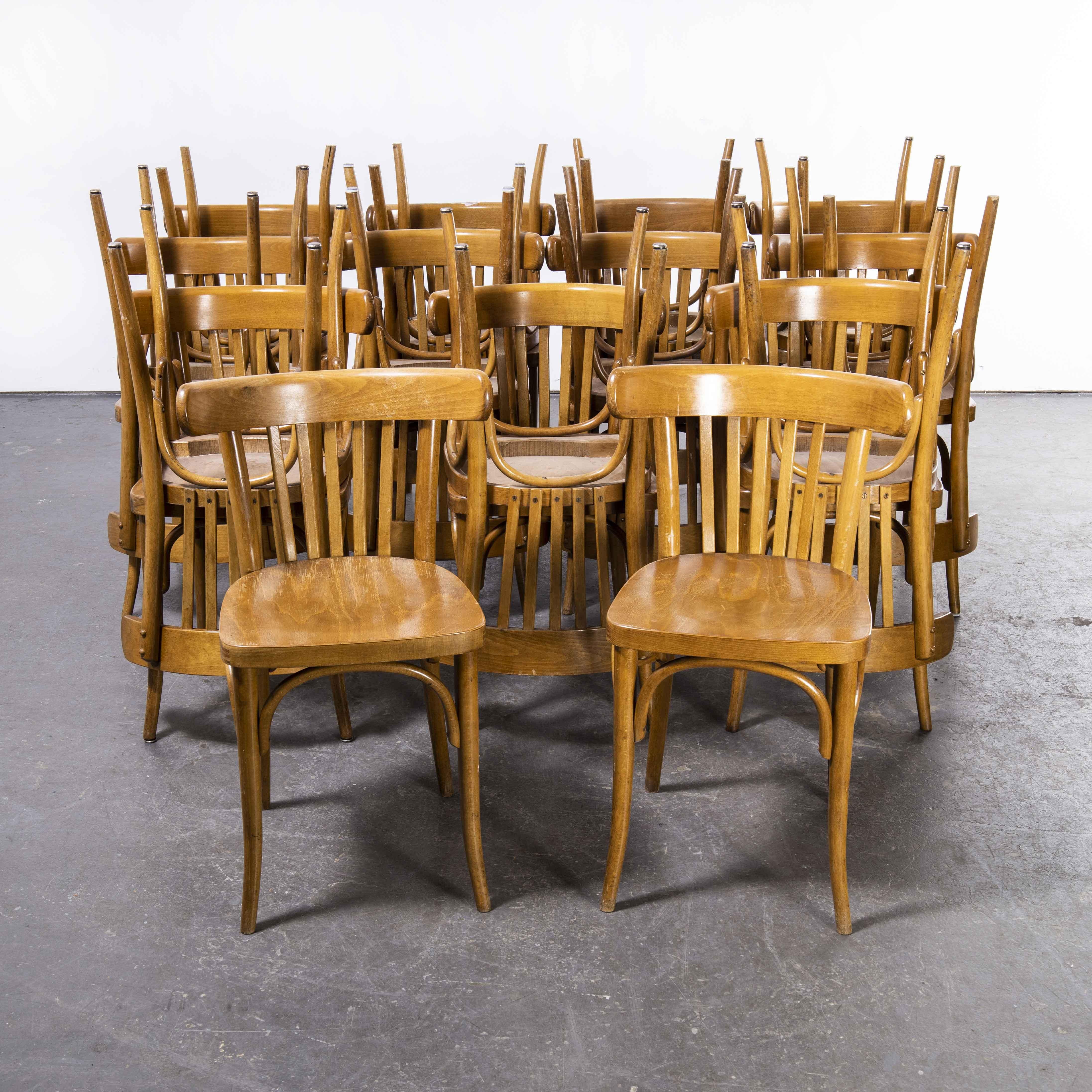 French 1950's Baumann Bentwood Bistro Dining Chair, 'Model 1362', Various Qty