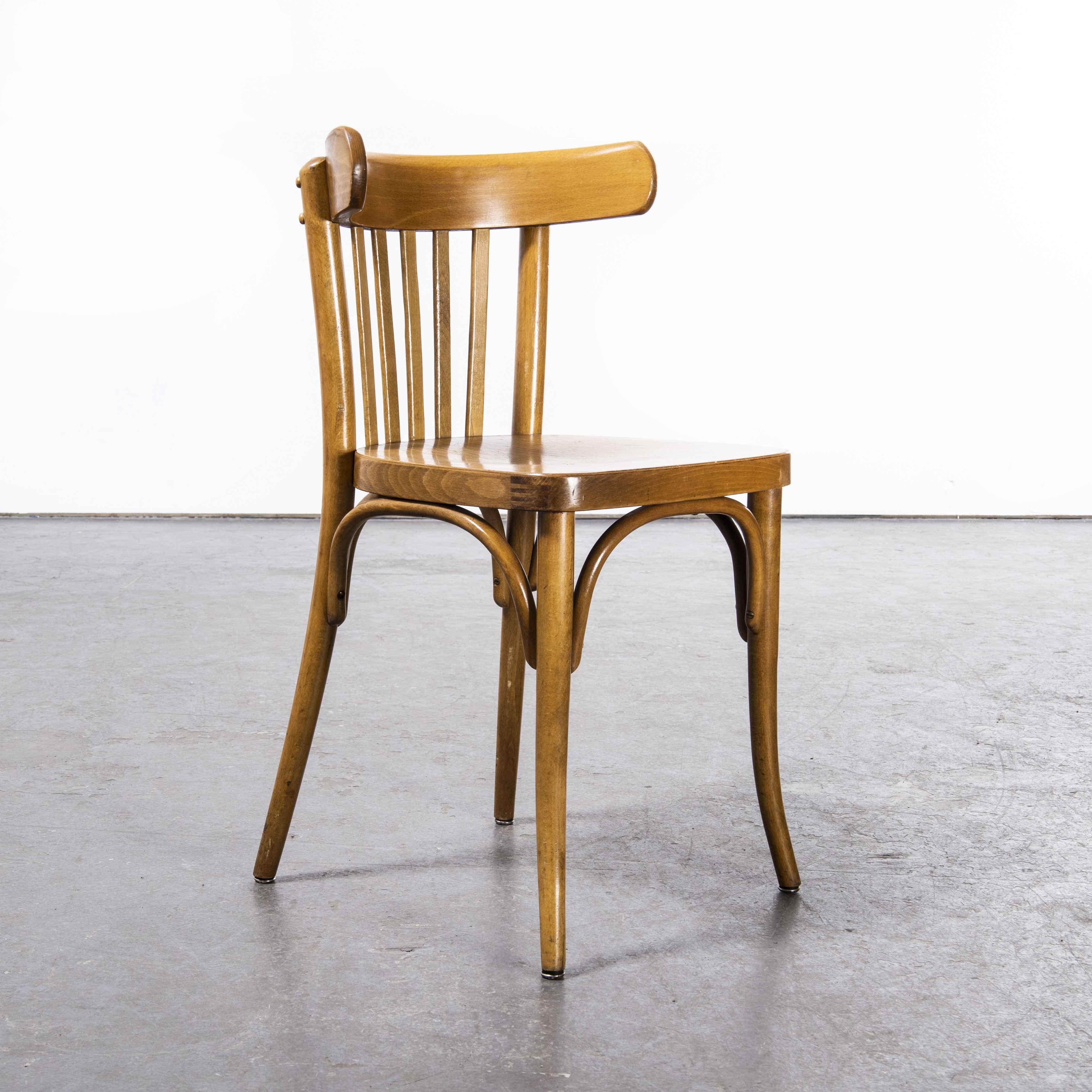 1950's Baumann Bentwood Bistro Dining Chair, 'Model 1362', Various Qty In Good Condition In Hook, Hampshire