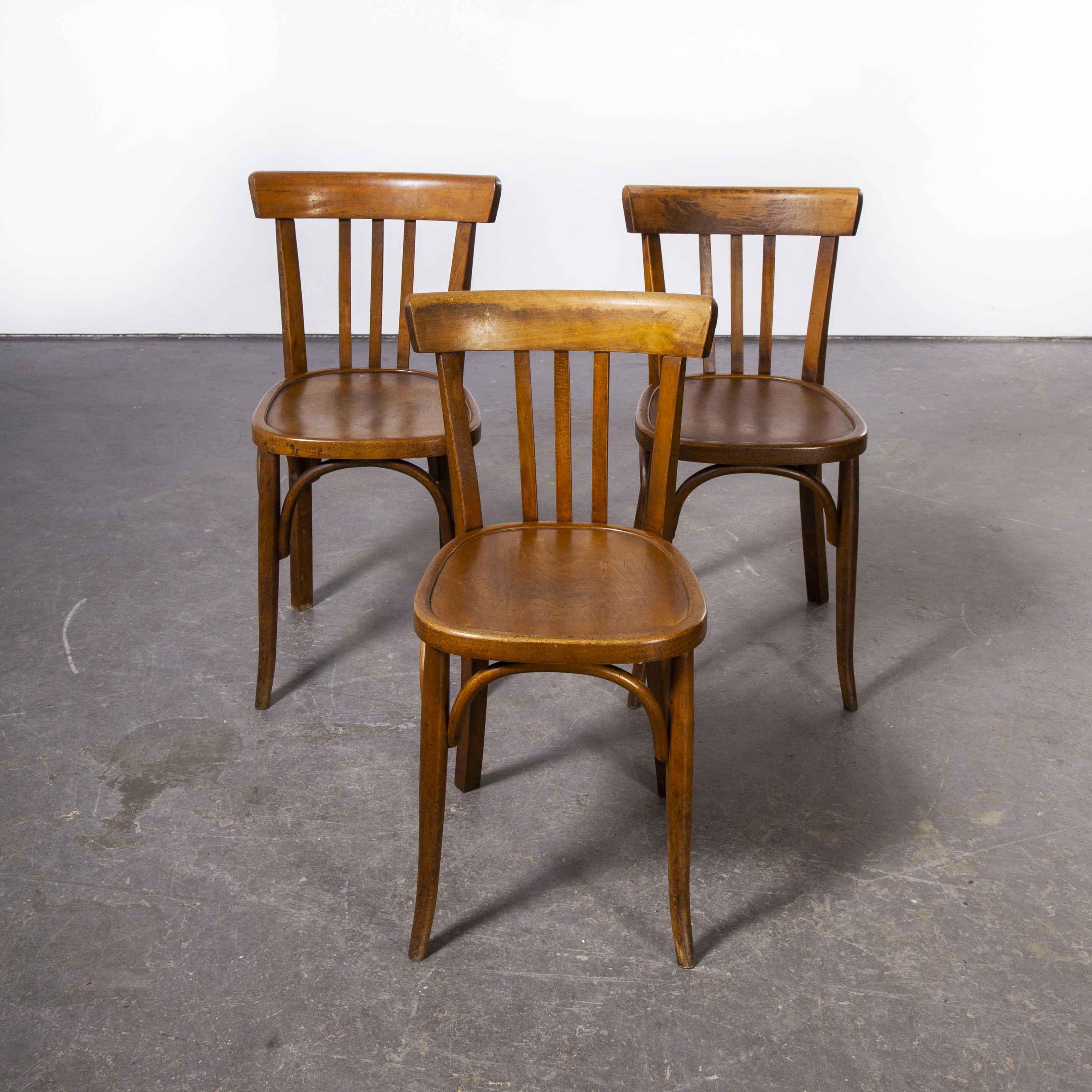 1950's Baumann Bentwood Bistro Dining Chair, Model 3, Set of Three 1