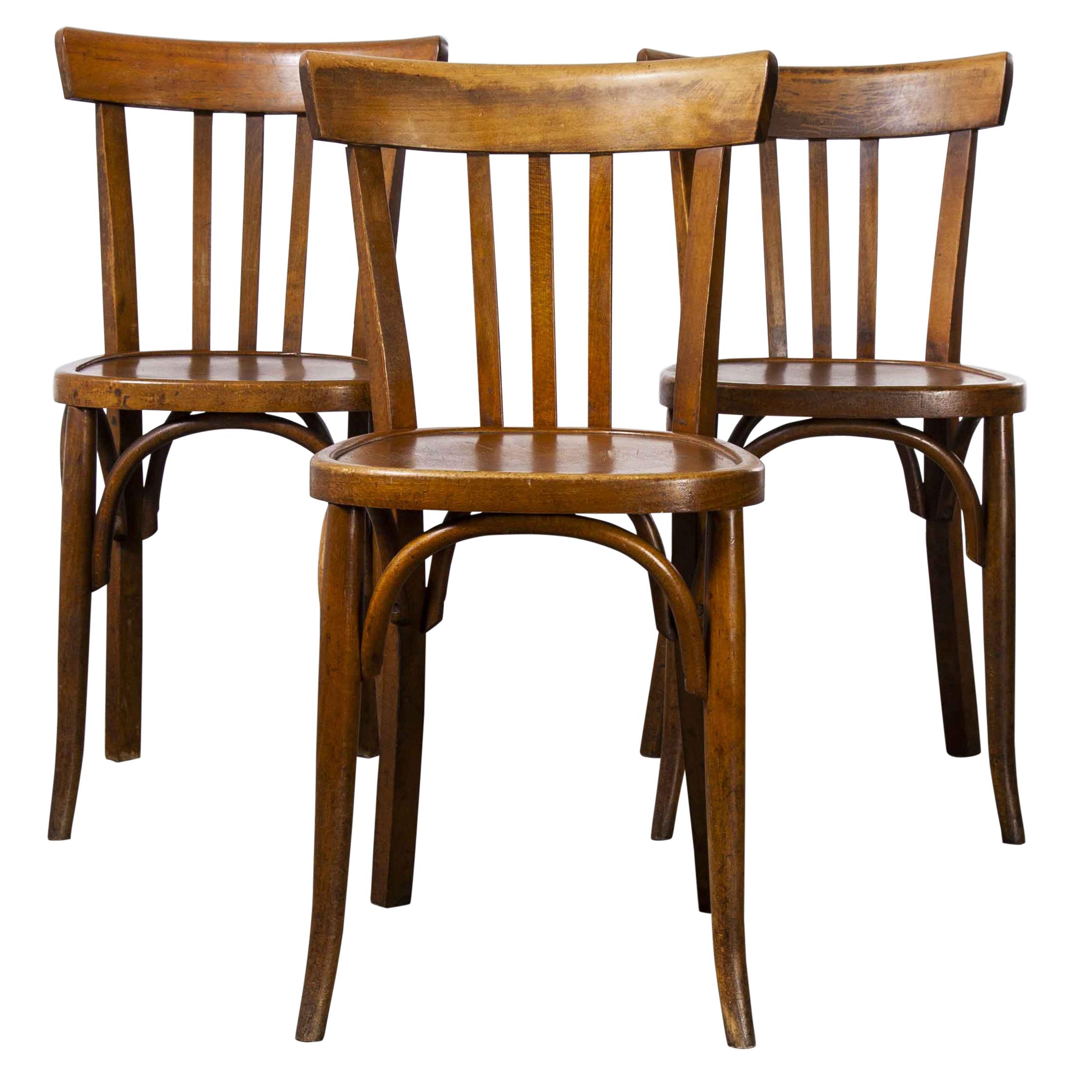 1950's Baumann Bentwood Bistro Dining Chair, Model 3, Set of Three
