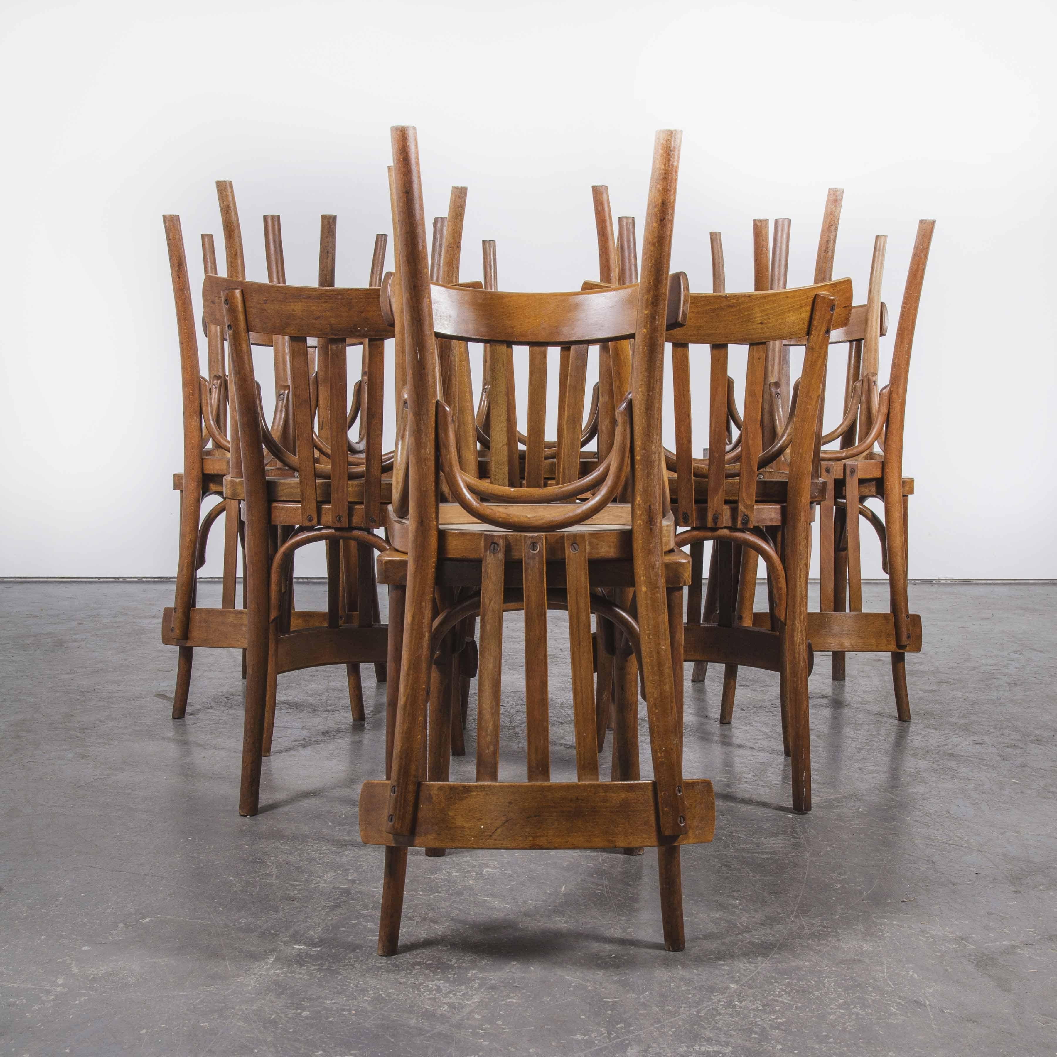 French 1950s Baumann Bentwood Bistro Dining Chair, Model 4