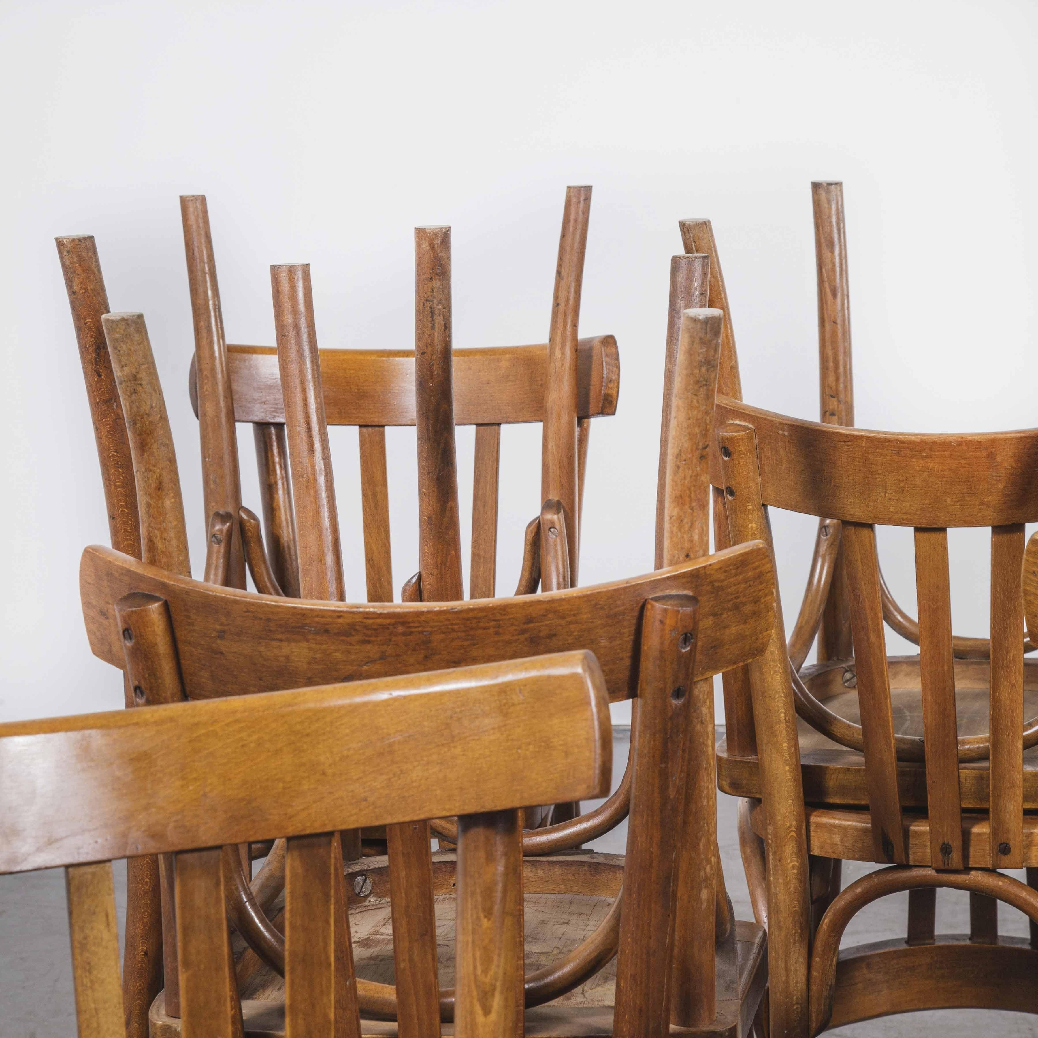 1950s Baumann Bentwood Bistro Dining Chair, Model 4 In Good Condition In Hook, Hampshire