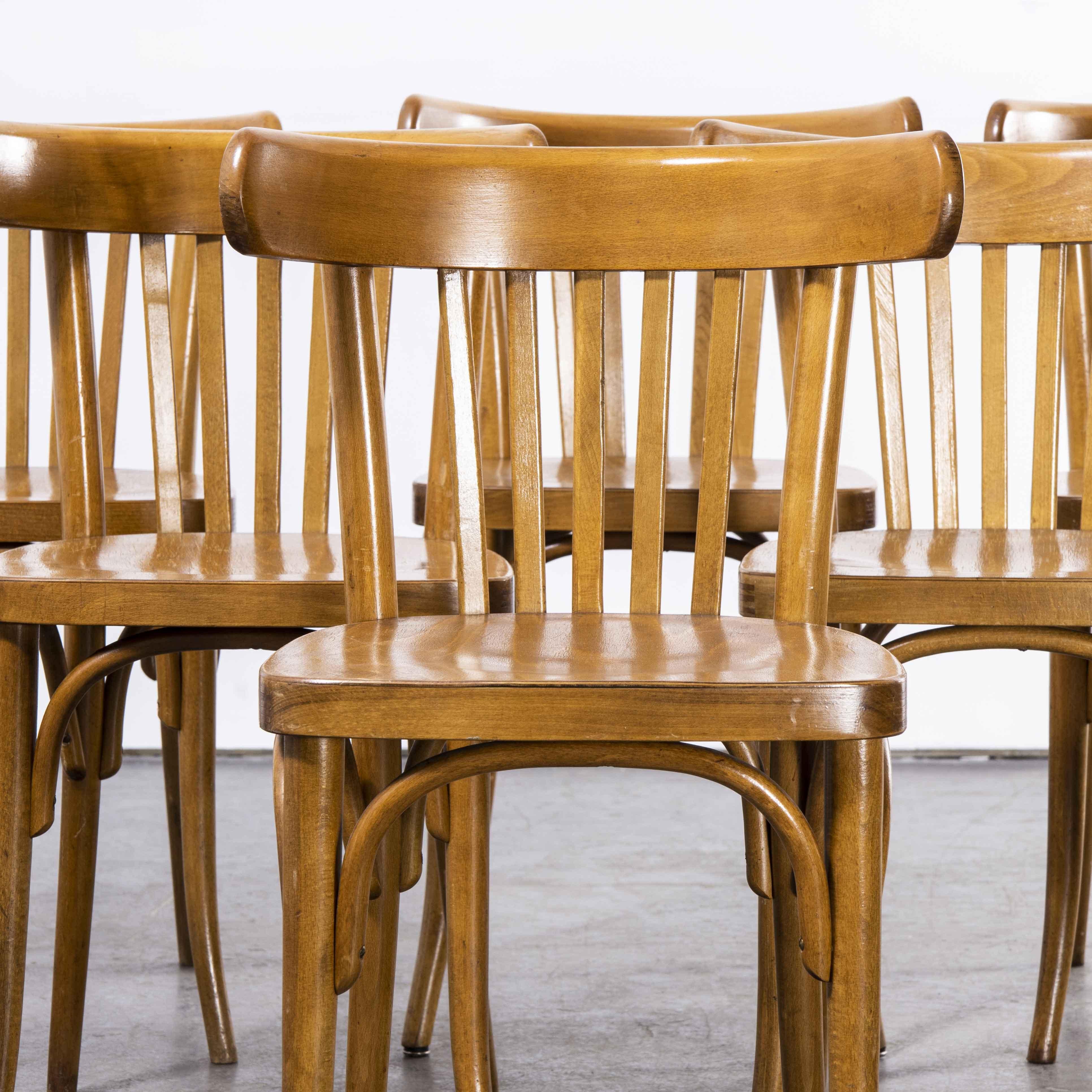 Mid-20th Century 1950's Baumann Bentwood Bistro Dining Chair, Set of Eight 'Model 1362'