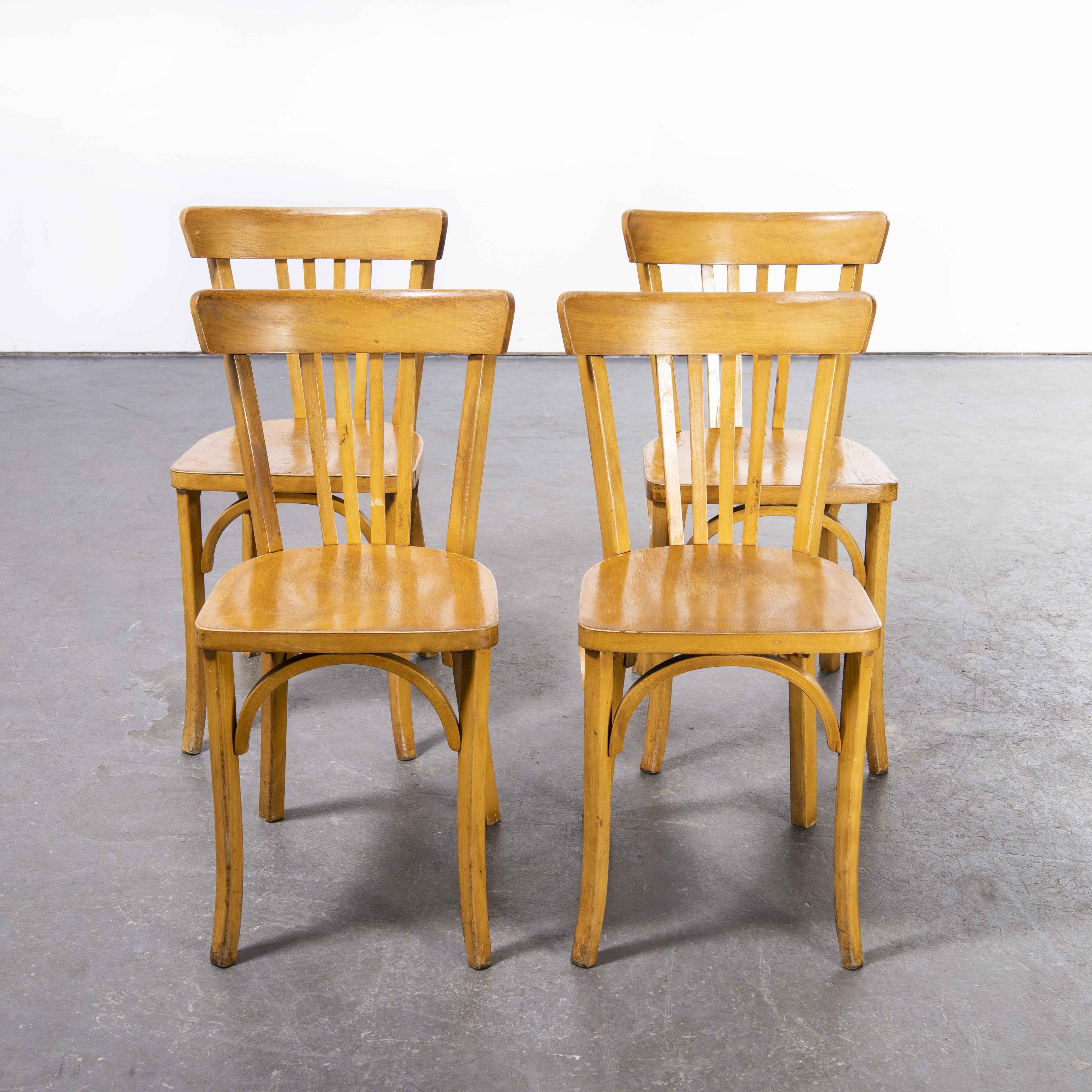 1950's Baumann Bentwood Bistro Dining Chair, Set of Four 'Model 1369' 4