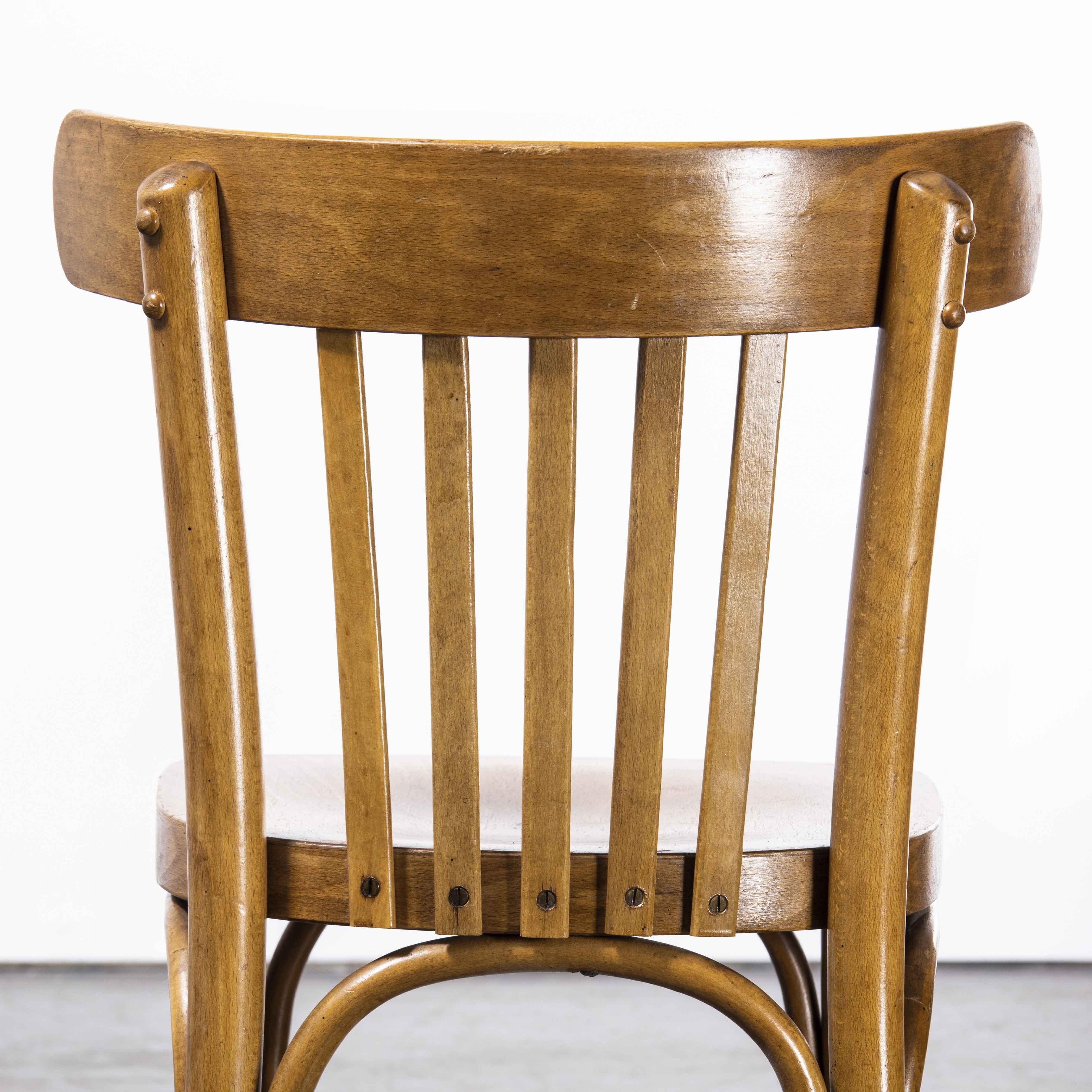 1950's Baumann Bentwood Bistro Dining Chair, Set of Six 'Model 1362' In Good Condition In Hook, Hampshire