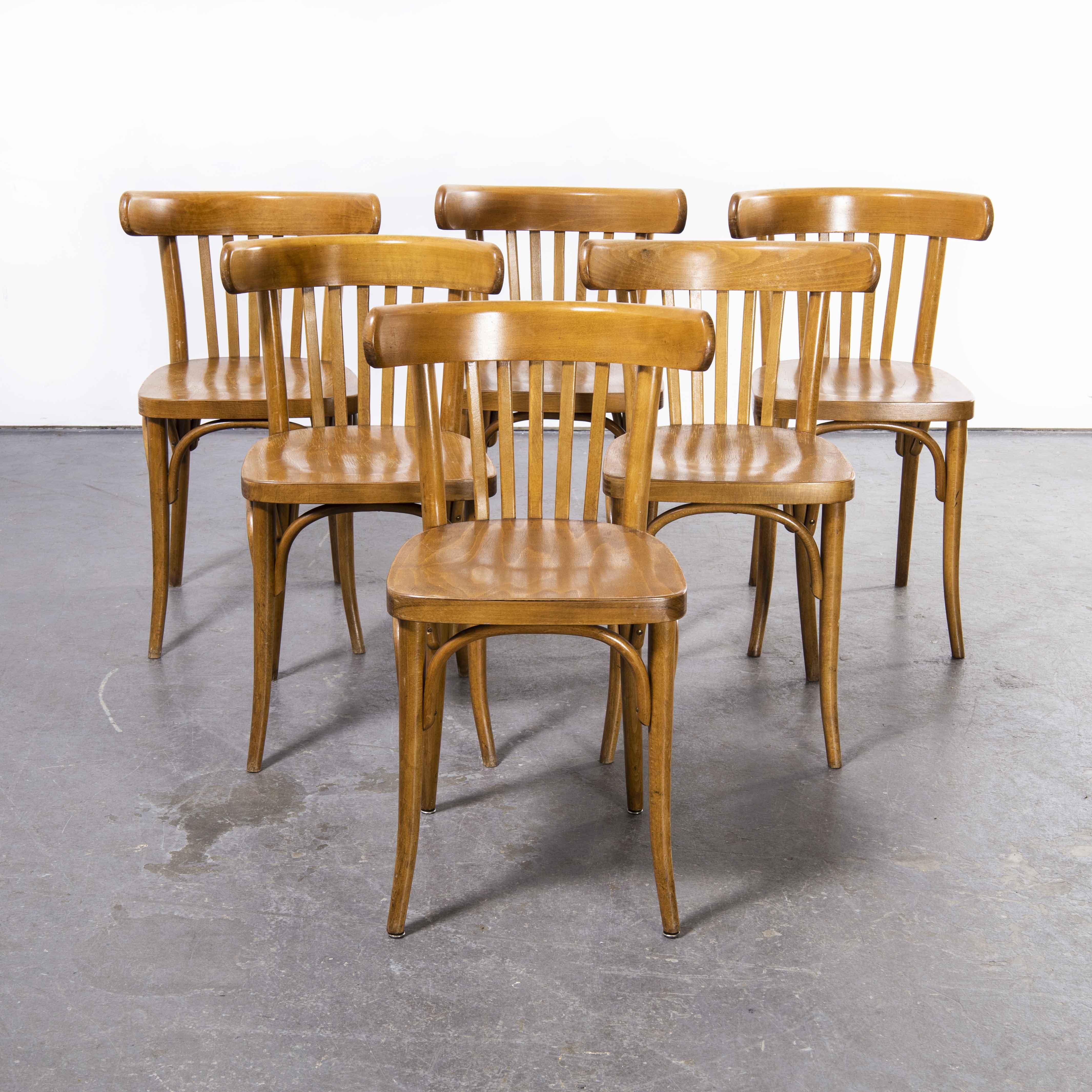 1950's Baumann Bentwood Bistro Dining Chair, Set of Six 'Model 1362' 1