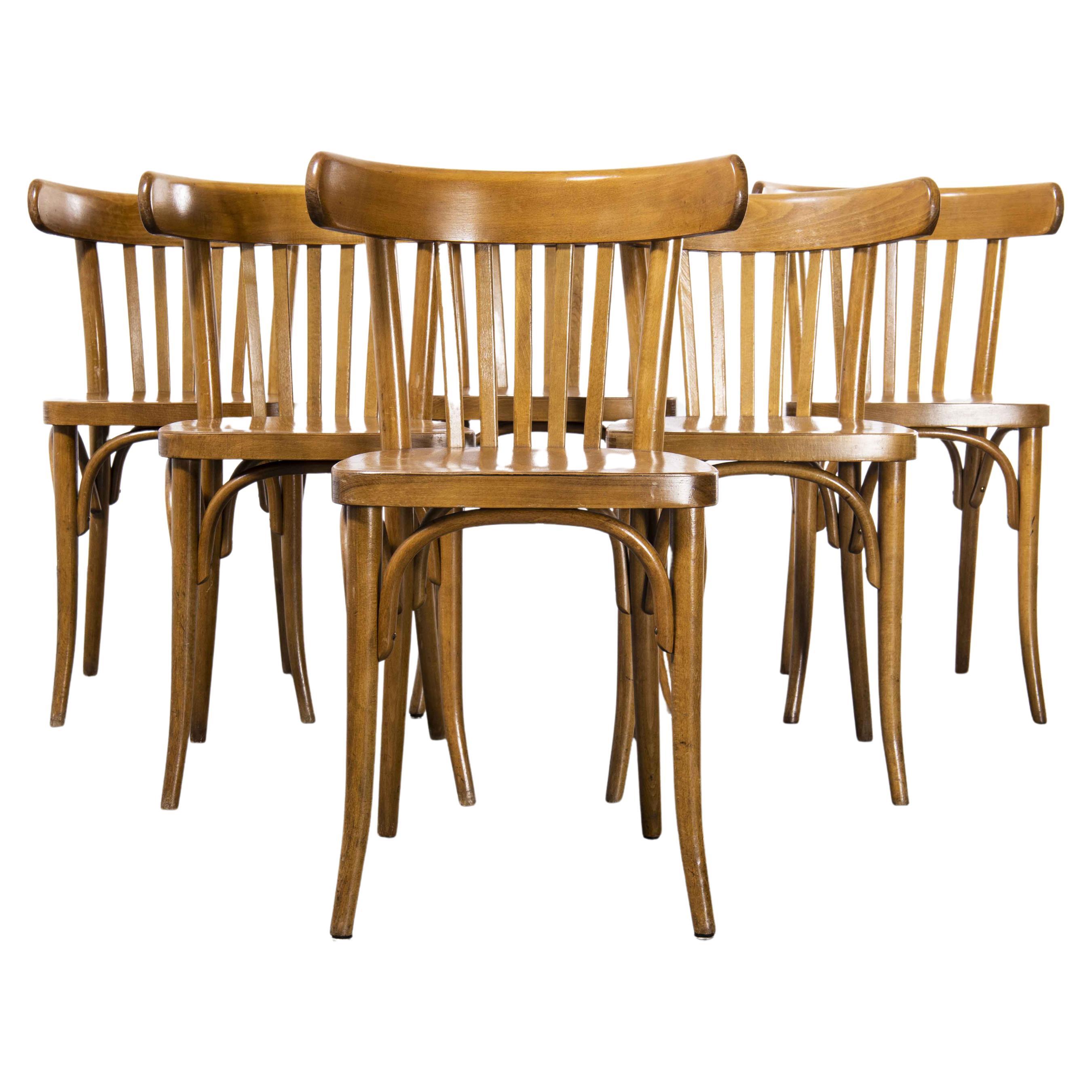 1950's Baumann Bentwood Bistro Dining Chair, Set of Six 'Model 1362'