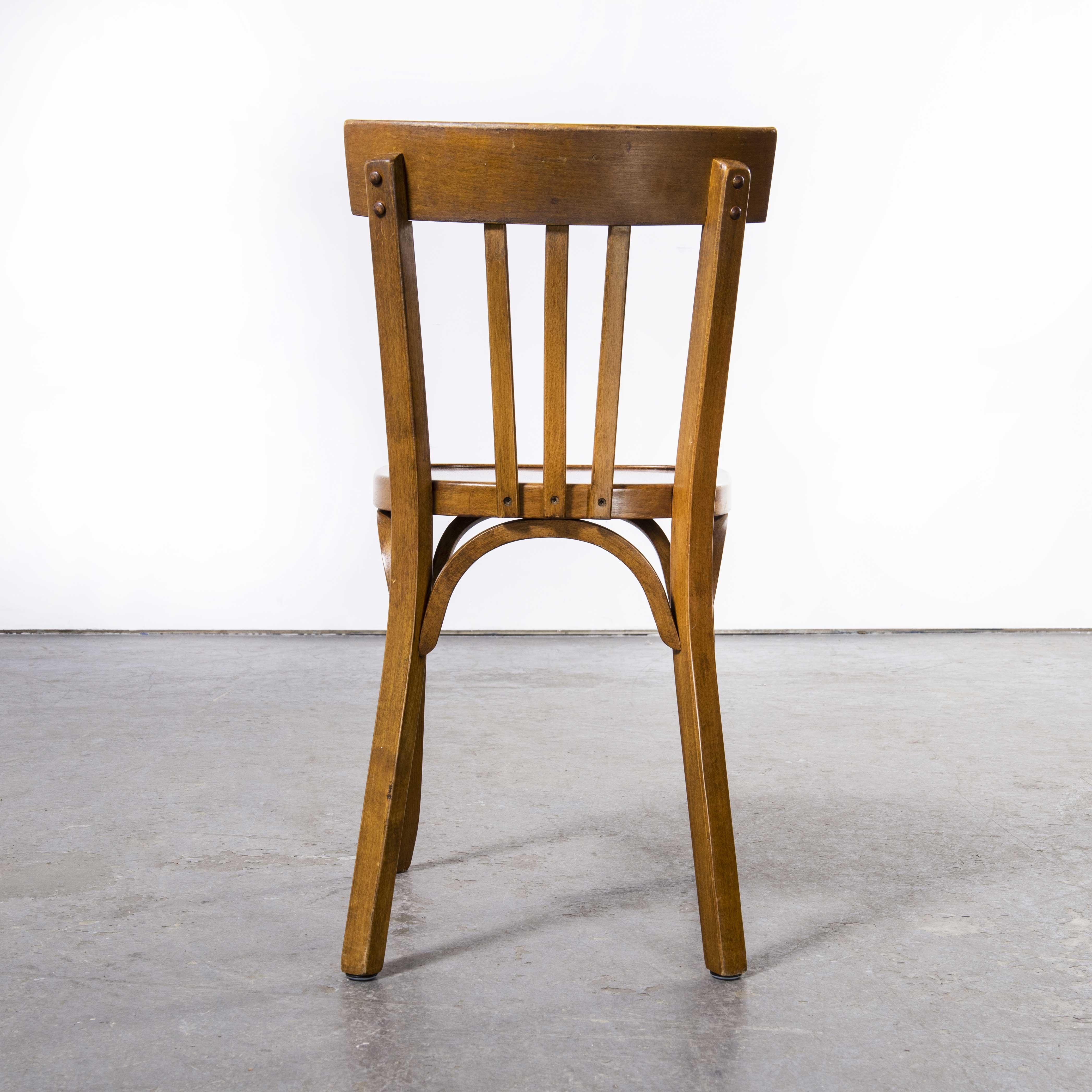 French 1950's Baumann Bentwood Bistro Dining Chair, Set of Six 'Model 1411'