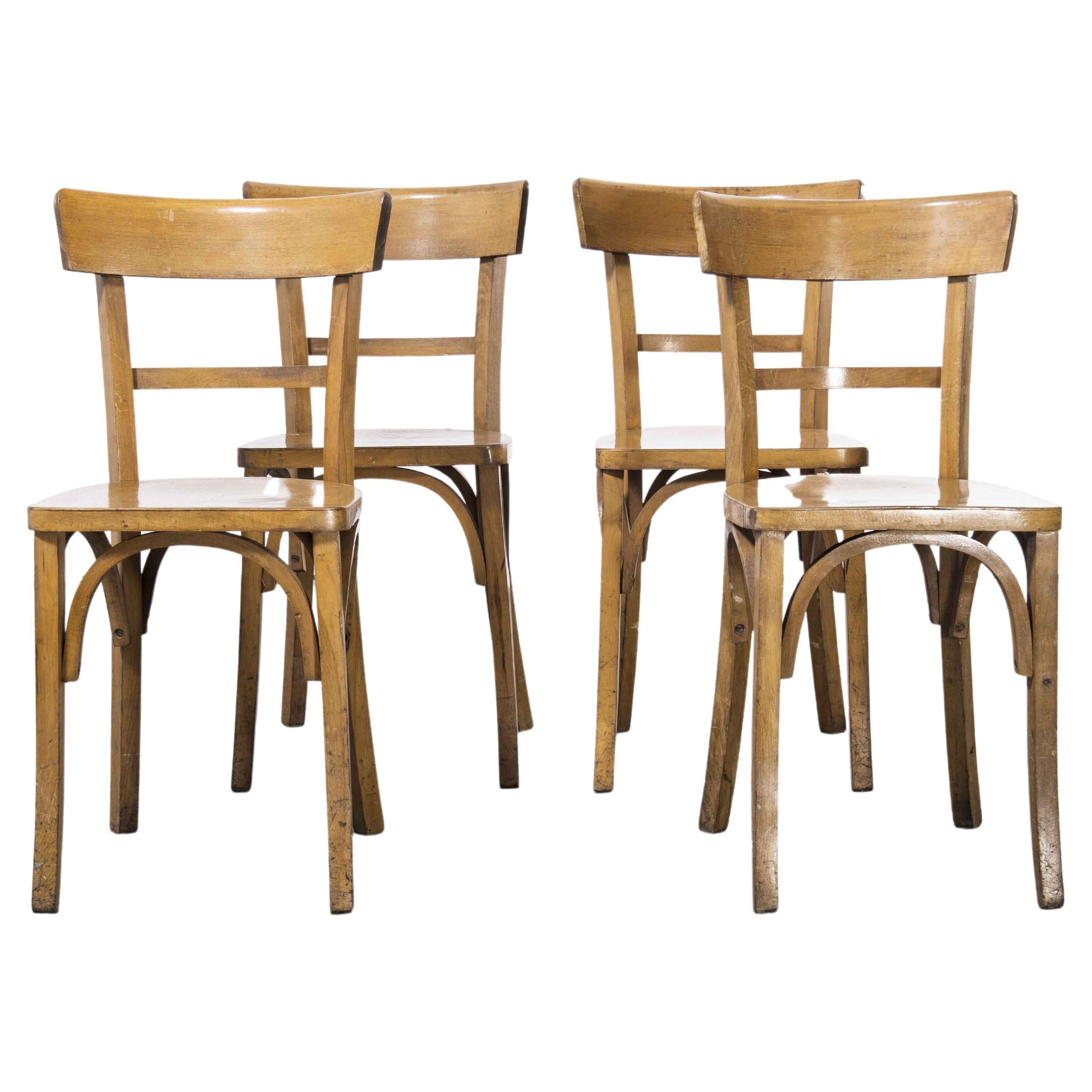 1950's Baumann Bentwood Bistro Dining Chair, Single Bar Back, Set of