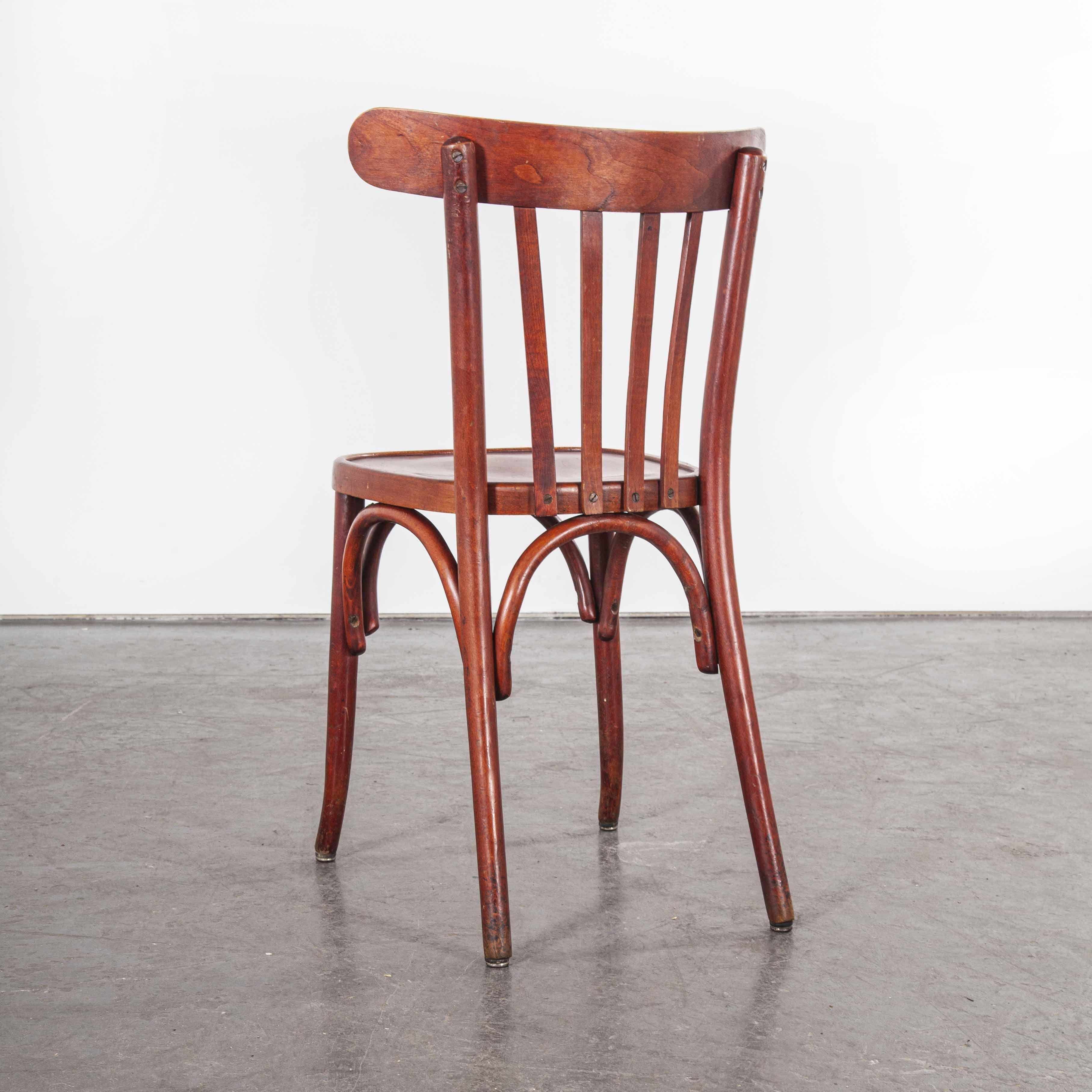 1950s Baumann Bentwood Bistro Dining Chair, Spice, Set of Eight 2
