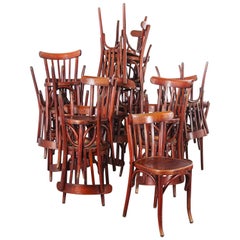Vintage 1950s Baumann Bentwood Bistro Dining Chair, Spice, Set of Twelve
