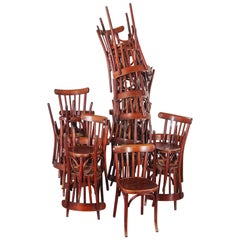 1950s Baumann Bentwood Bistro Dining Chair, Spice, Twenty Four