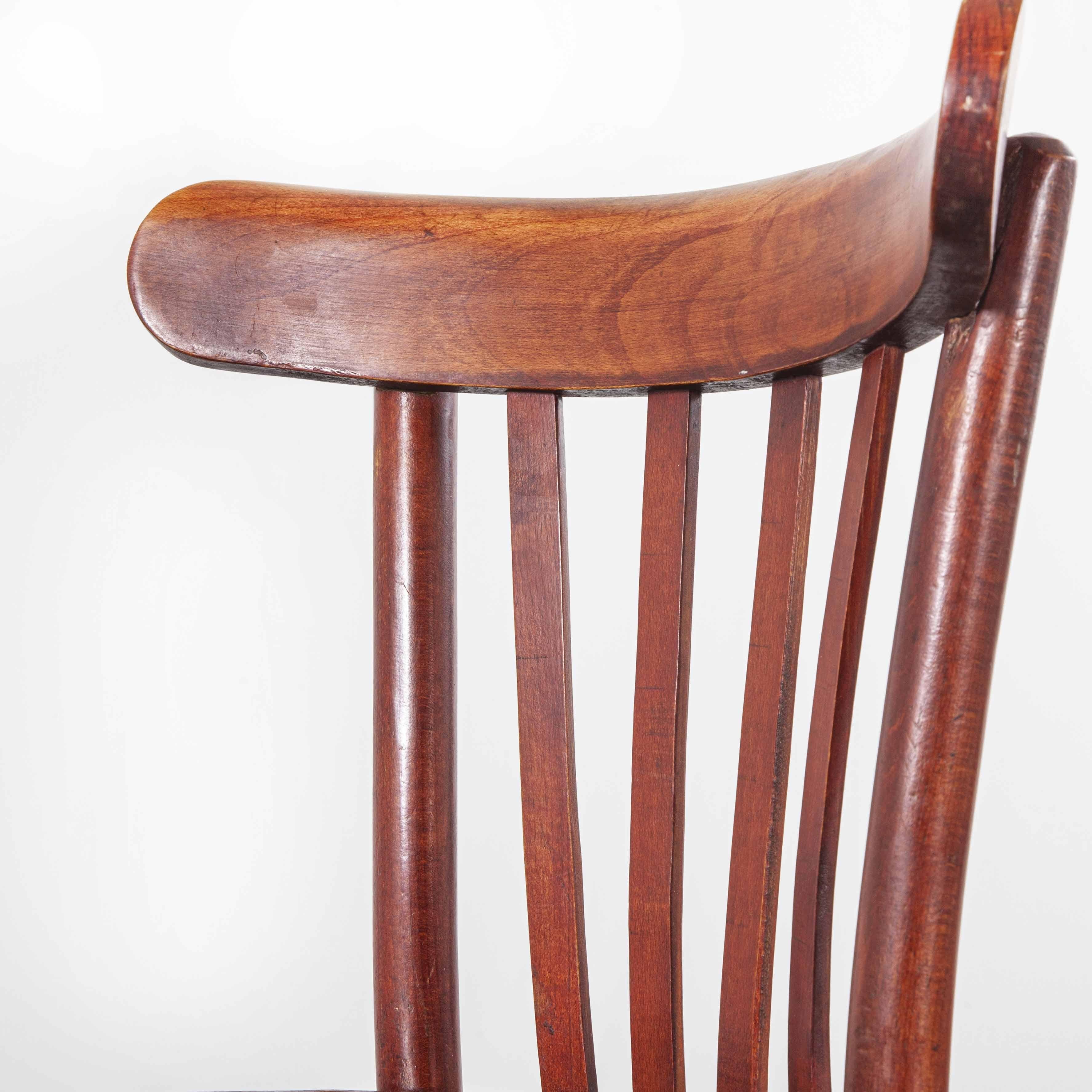 1950s Baumann Bentwood Bistro Dining Chair, Spice 5
