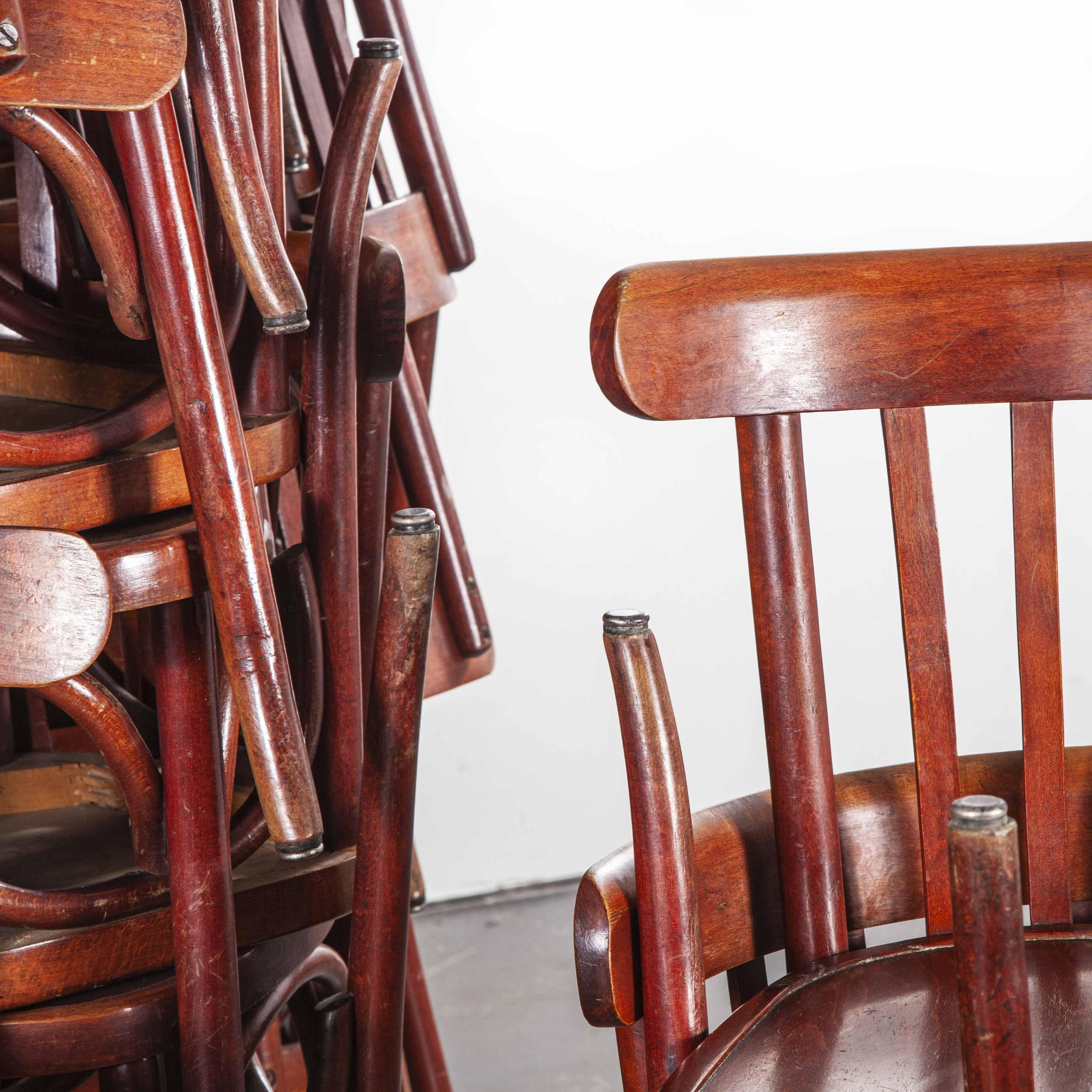 1950s Baumann Bentwood Bistro Dining Chair, Spice In Good Condition In Hook, Hampshire
