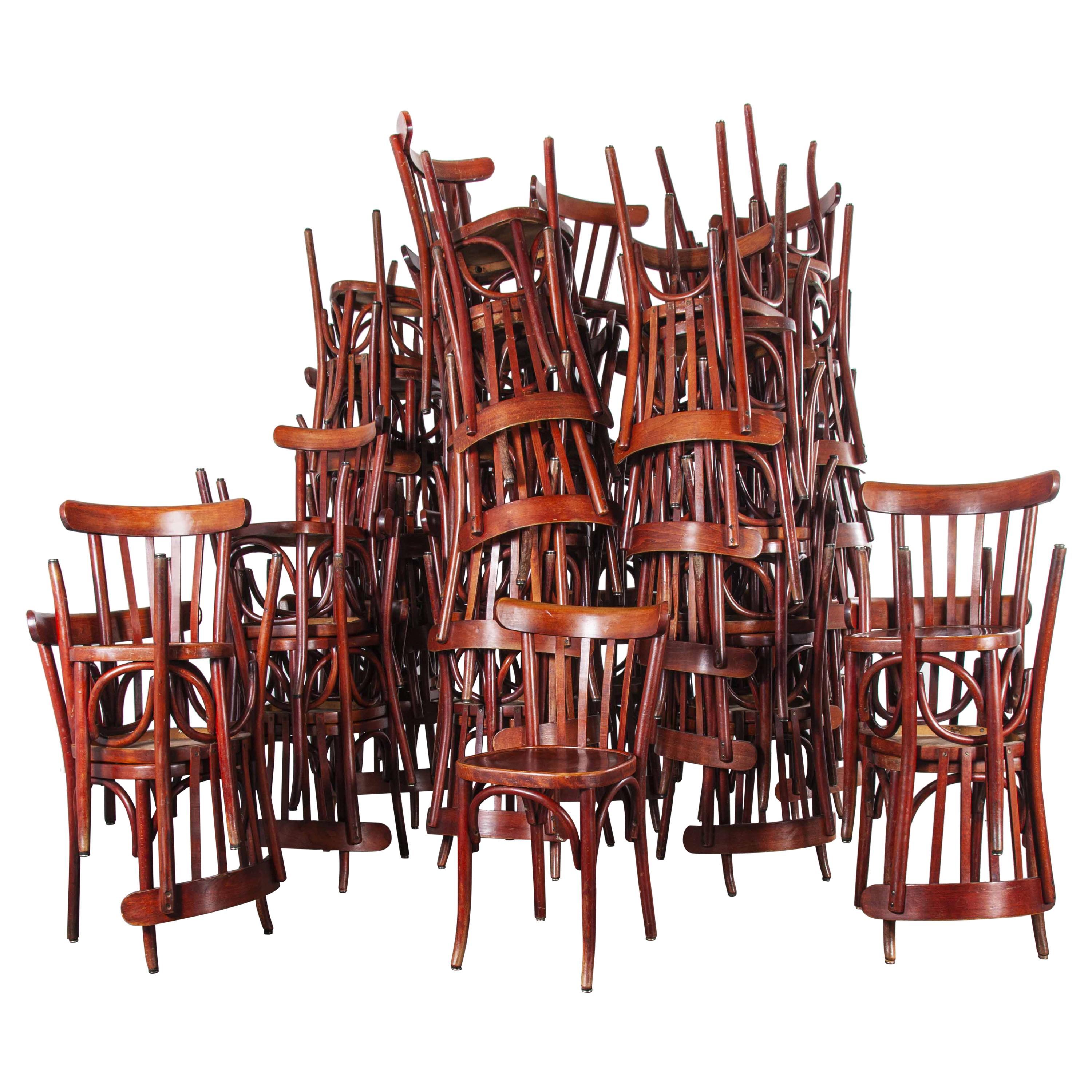 1950s Baumann Bentwood Bistro Dining Chair, Spice