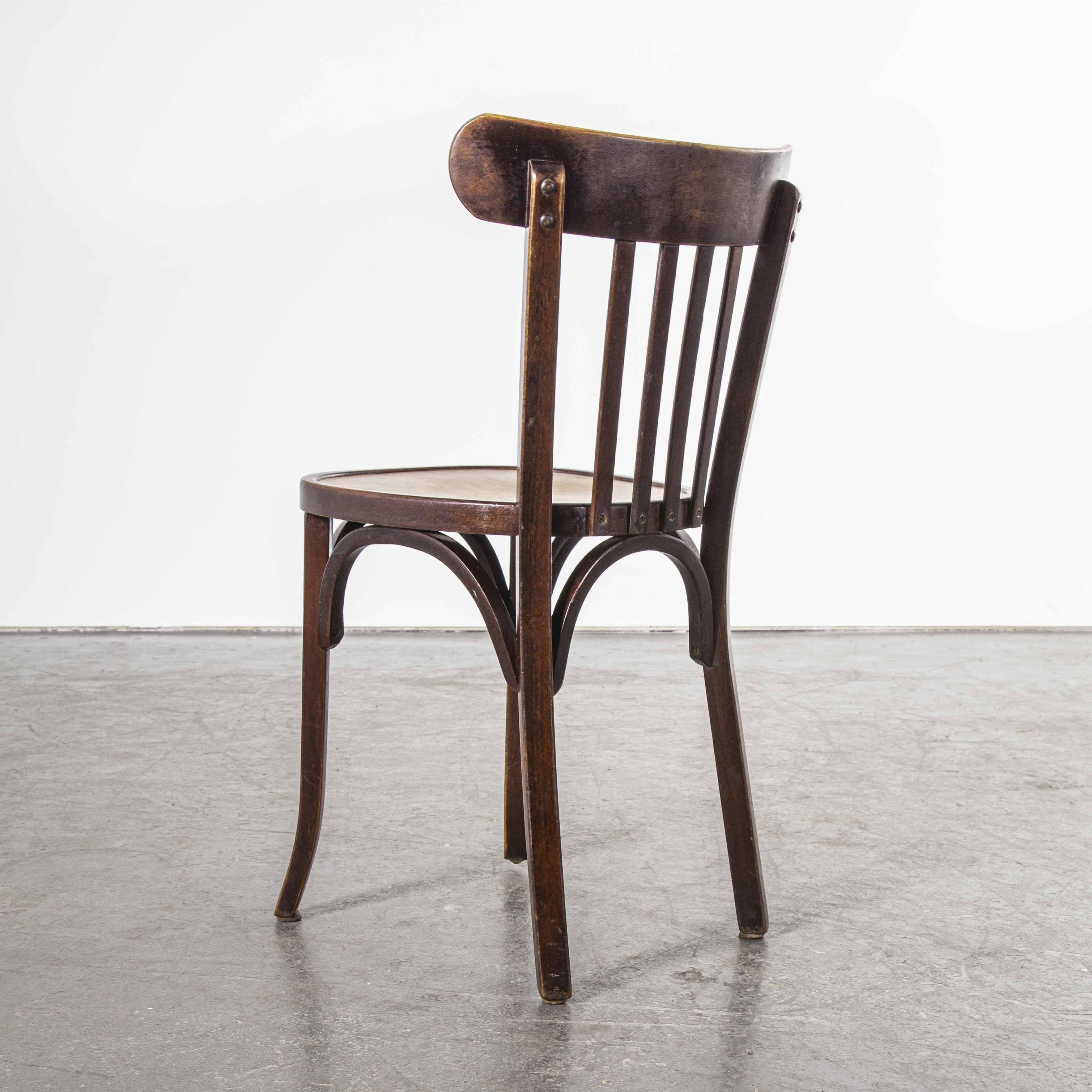 1950s Baumann Bentwood Bistro Dining Chair, Tonal, Set of Six 5