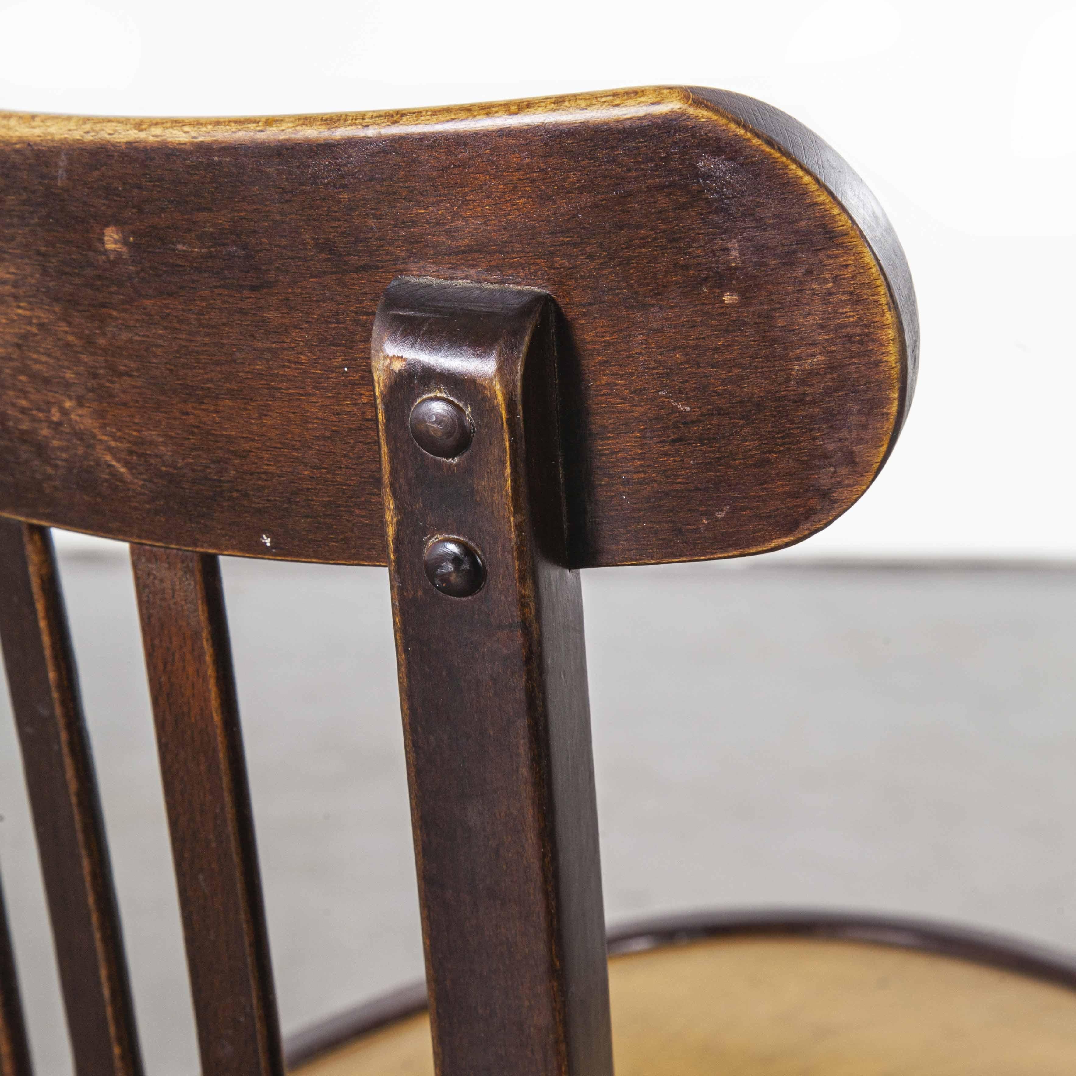 1950s Baumann Bentwood Bistro Dining Chair, Tonal, Set of Six 7