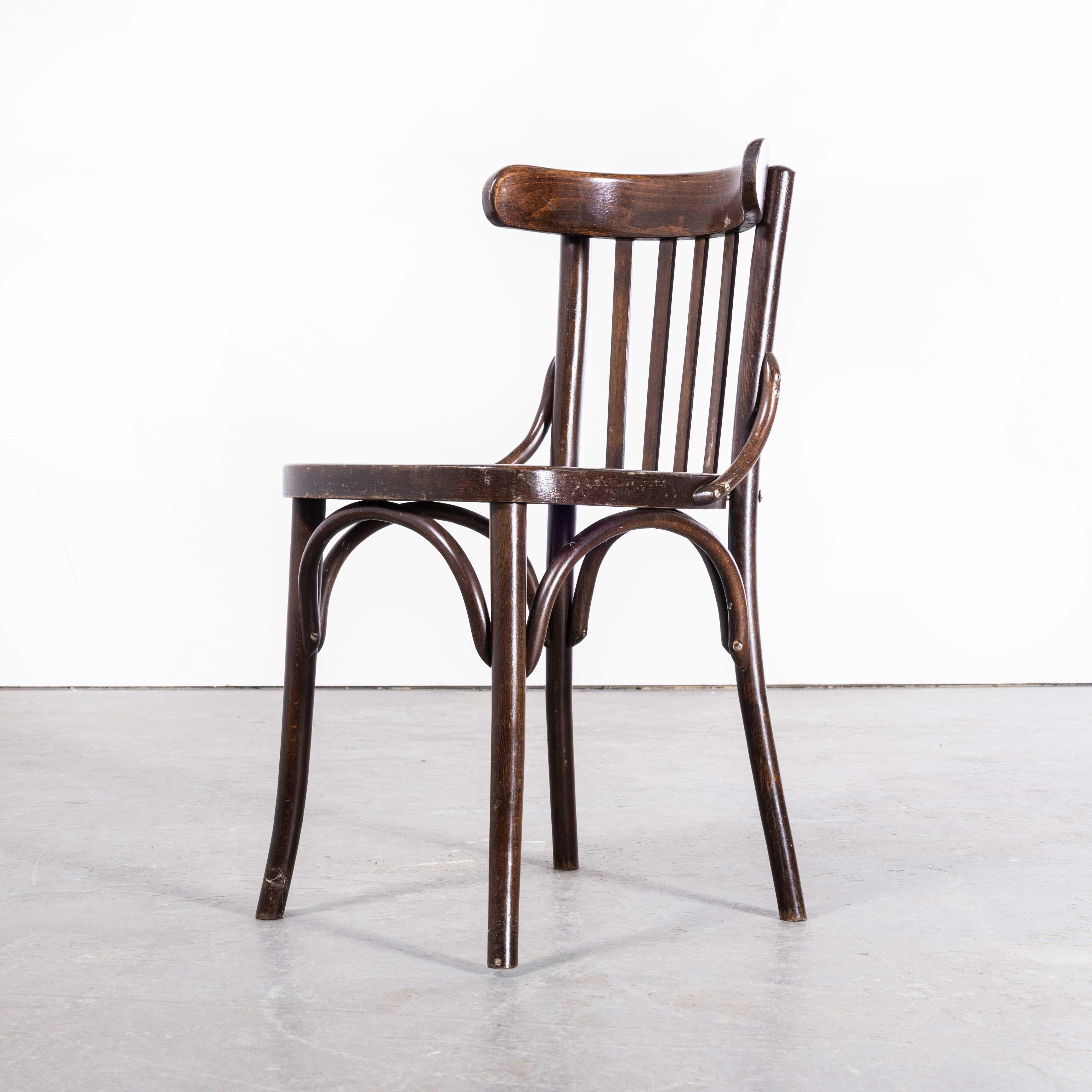 Mid-20th Century 1950s Baumann Bentwood Bistro Dining Chair, Tonal, Set of Six For Sale