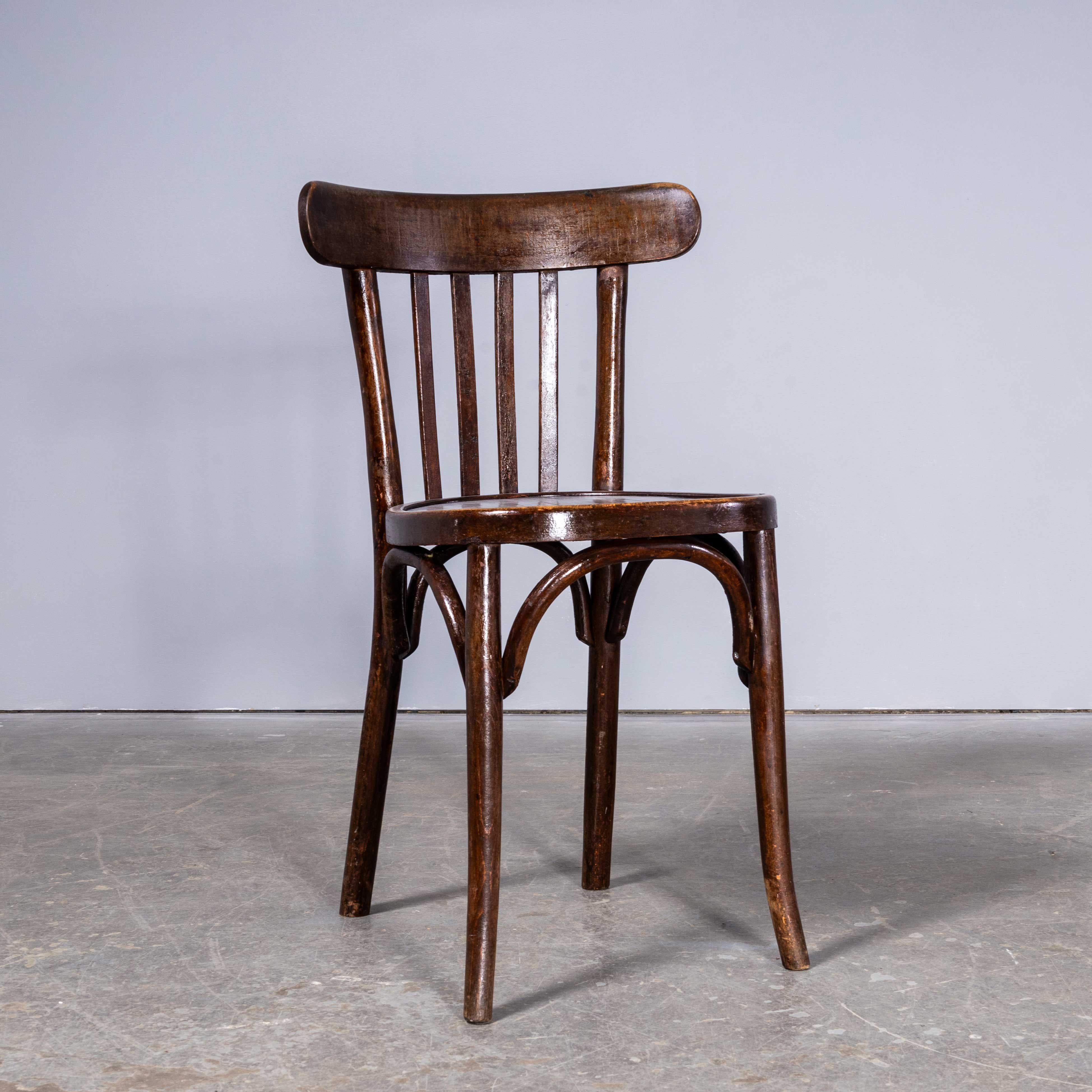 1950's Baumann Bentwood Classic Dark Walnut Bistro Dining Chair - Good Quantitie 6