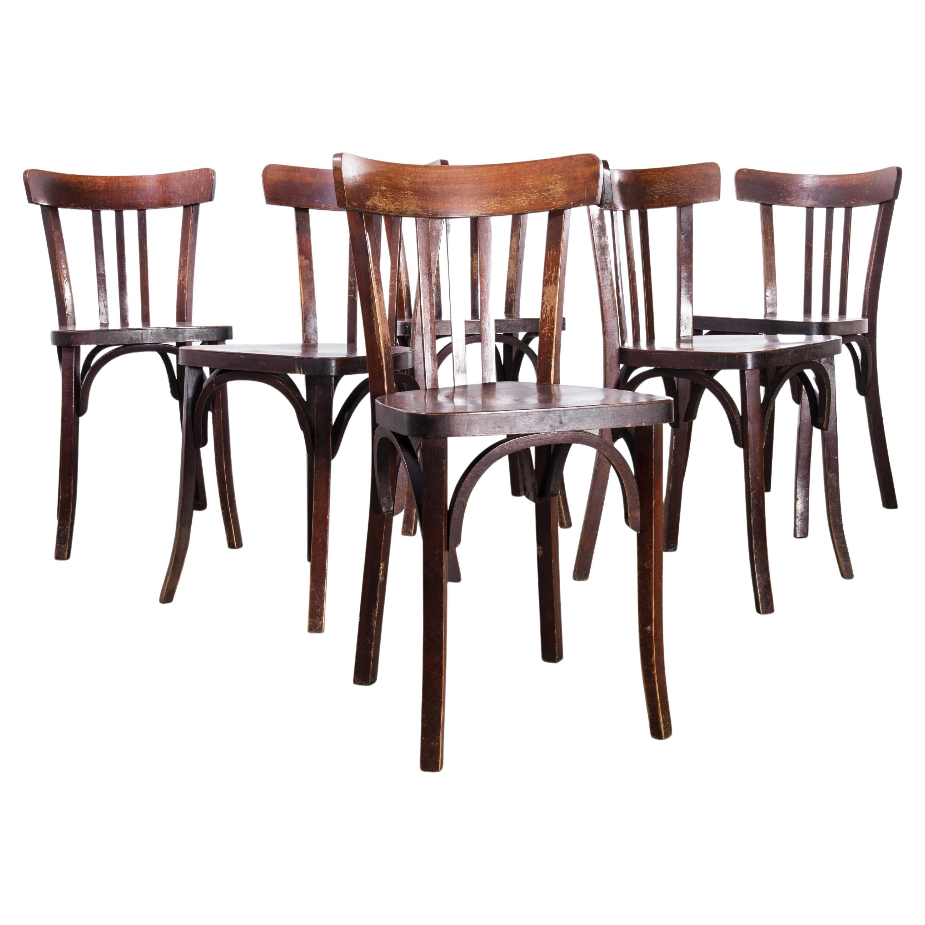 1950s Baumann Bentwood Bistro Dining Chair, Spice, Set of Six at 1stDibs