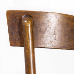 Chaise de salle à manger Baumann des années 1950 en bois cintré et noyer riche - ensemble de six pièces
