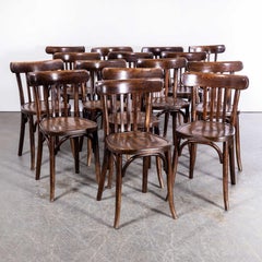 1950s Baumann Bentwood Saddle Back Dining Chair, Dark Walnut, Set of Fifteen