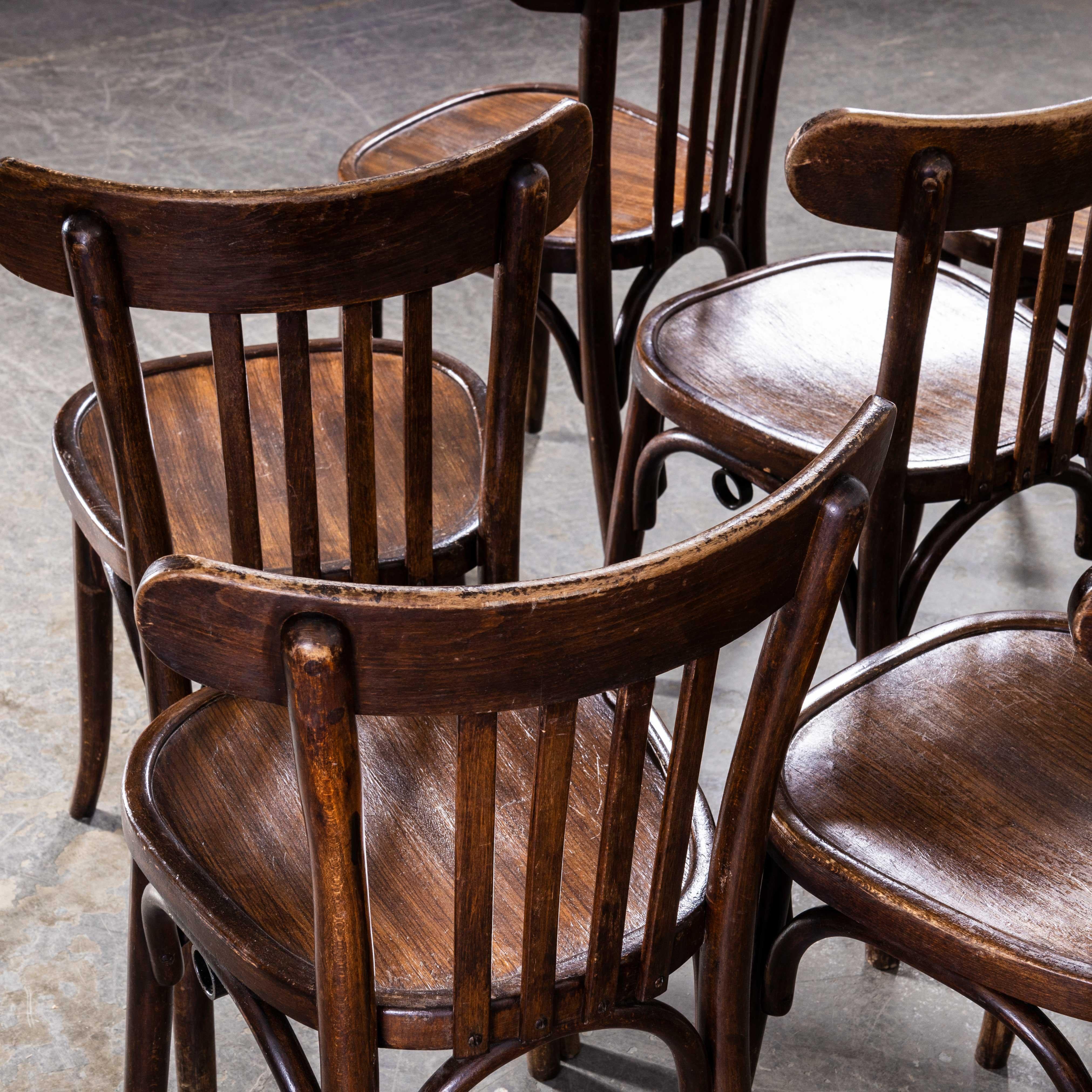1950s Baumann Bentwood Saddle Back Dining Chair, Dark Walnut, Set of Fifteen In Good Condition For Sale In Hook, Hampshire