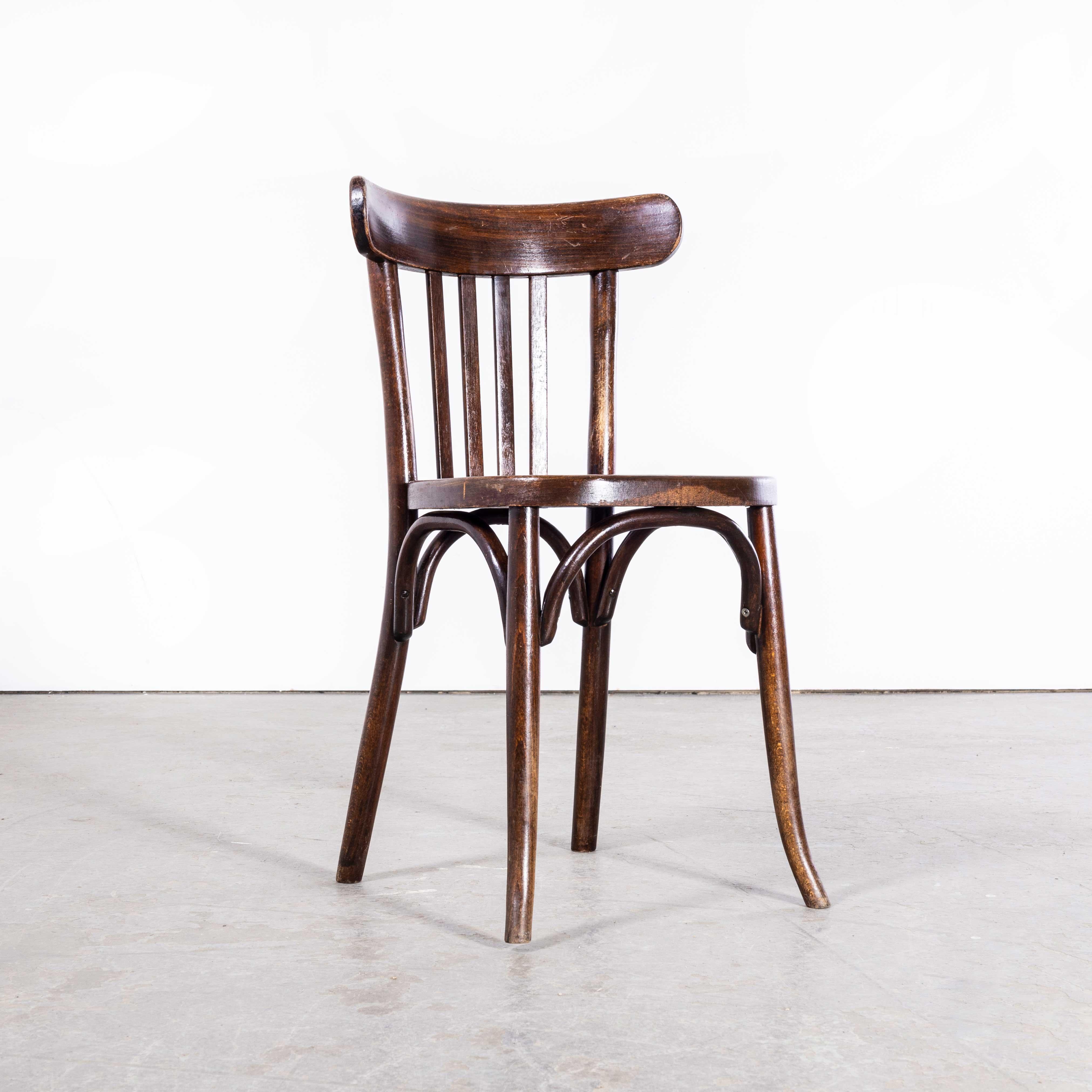 Mid-20th Century 1950s Baumann Bentwood Saddle Back Dining Chair, Dark Walnut, Set of Fifteen For Sale