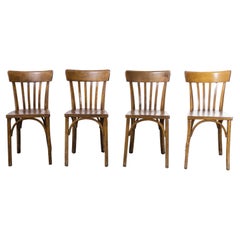 1950's Baumann Bentwood Saddle Back Dining Chair, Honey, Set of Four