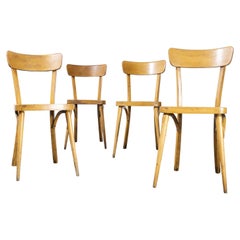1950's Baumann Bentwood Saddle Back Dining Chair, Honey, Set of Four