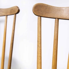 1950's Baumann Bentwood Spindleback Upholstered Dining Chair, Set of Four Black