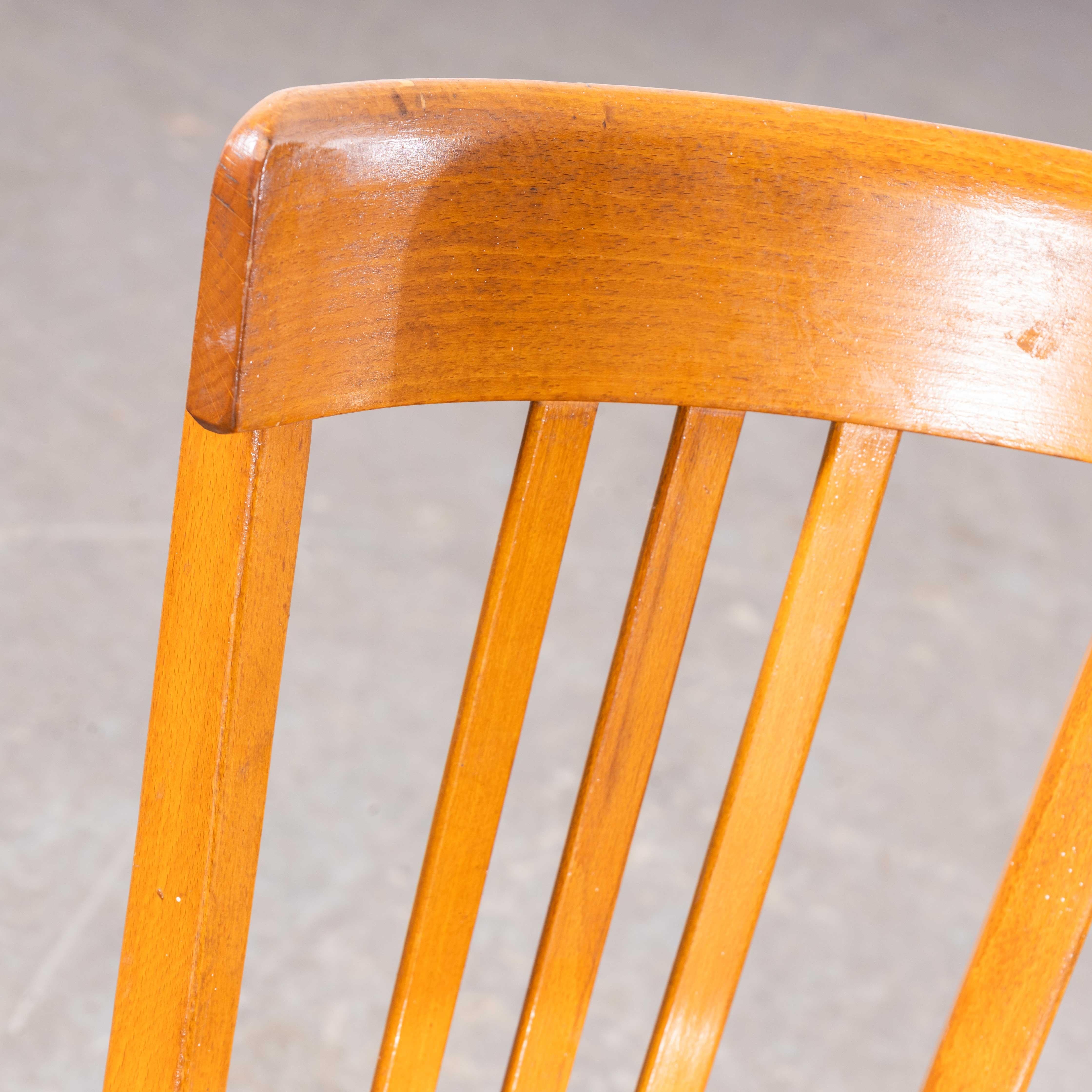 1950's Baumann Bentwood Tri Back Bistro Dining chair - Honey - Pair In Good Condition For Sale In Hook, Hampshire