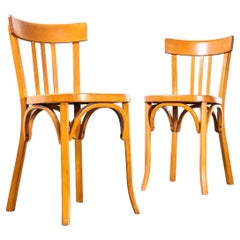Retro 1950's Baumann Bentwood Tri Back Bistro Dining chair - Honey - Pair
