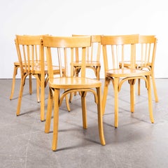 1950's Baumann Bentwood Tri Back Dining Chair - Bleached  - Set Of Six