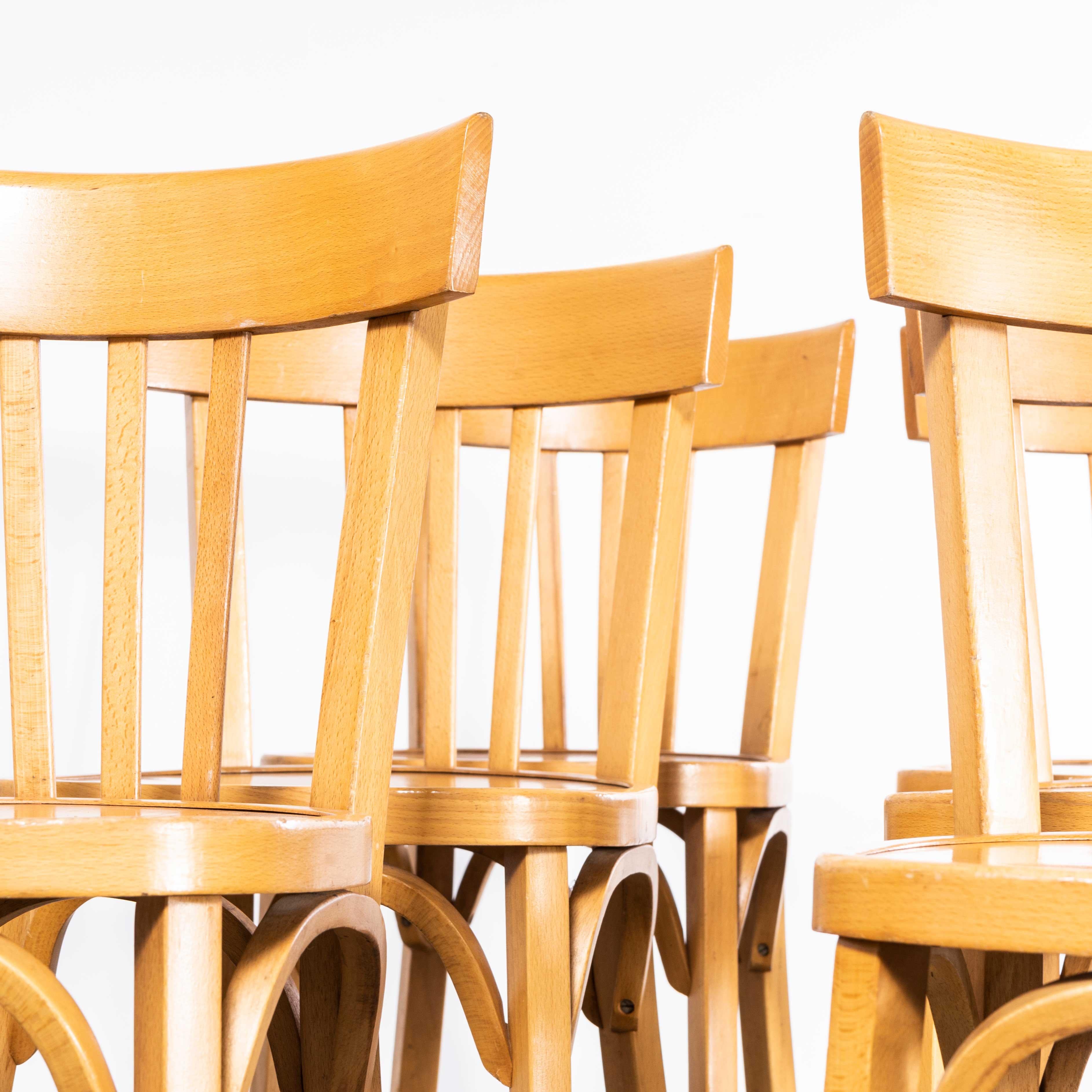 1950's Baumann Bentwood Tri Back Dining Chair - Bleached  - Set Of Six For Sale 1