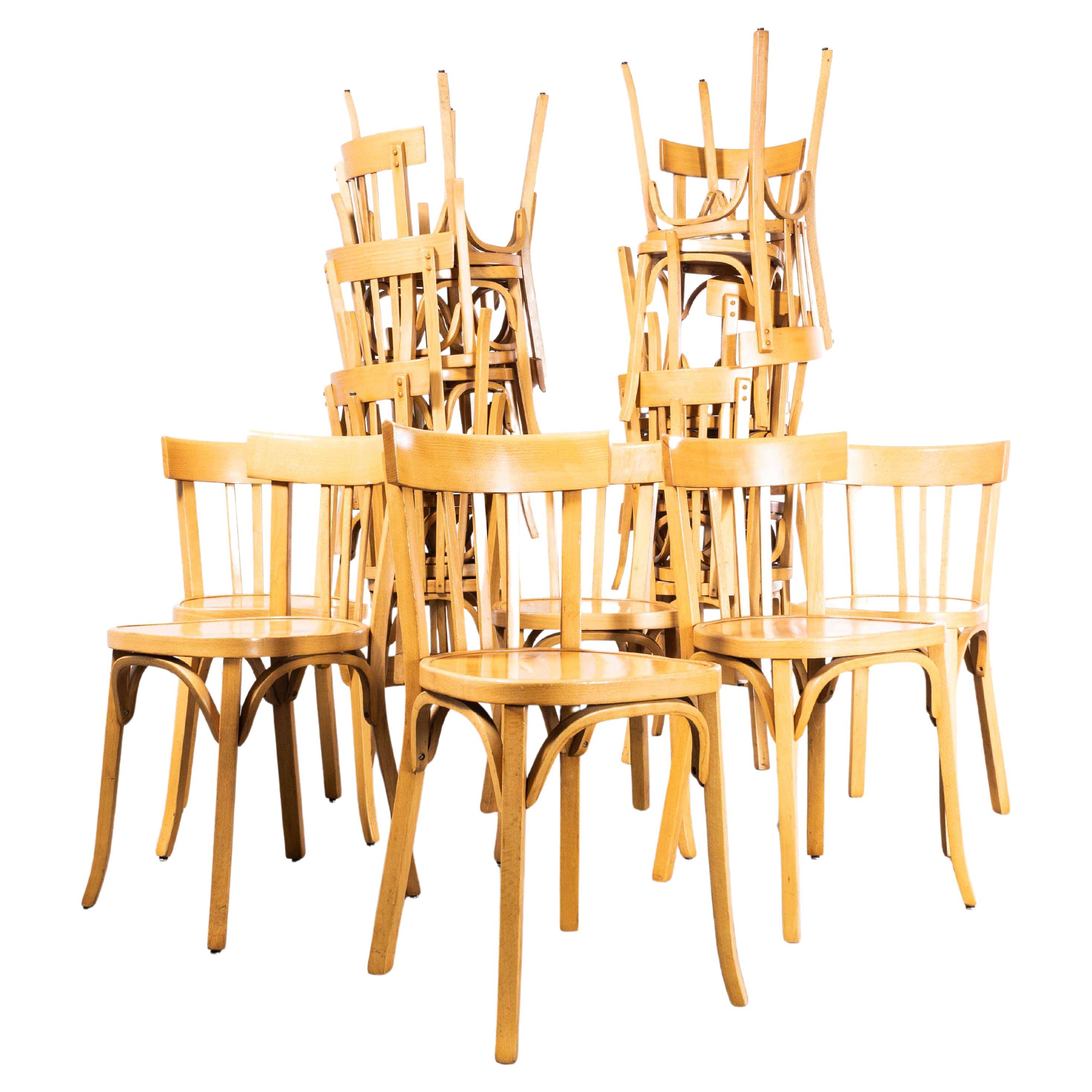 1950's Baumann Bentwood Tri Back Dining Chair - Bleached  - Various Qty  For Sale