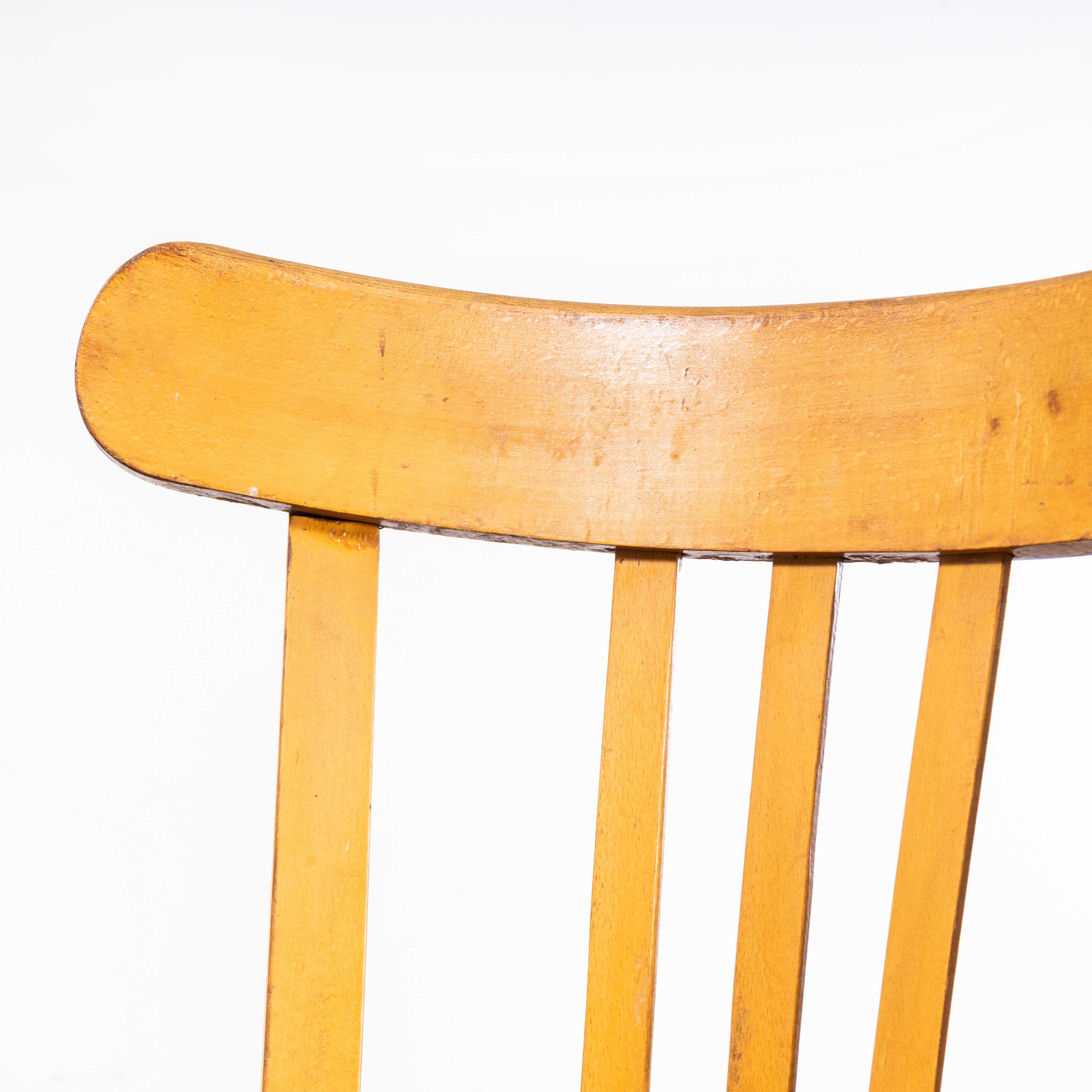 Mid-20th Century 1950's Baumann Bentwood Tri Back Dining Chair - Honey - Set Of Four For Sale