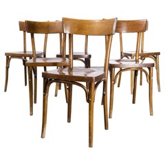 1950's Baumann Bentwood Walnut Bistro Dining Chair, Set of Six, 'Model 1647'