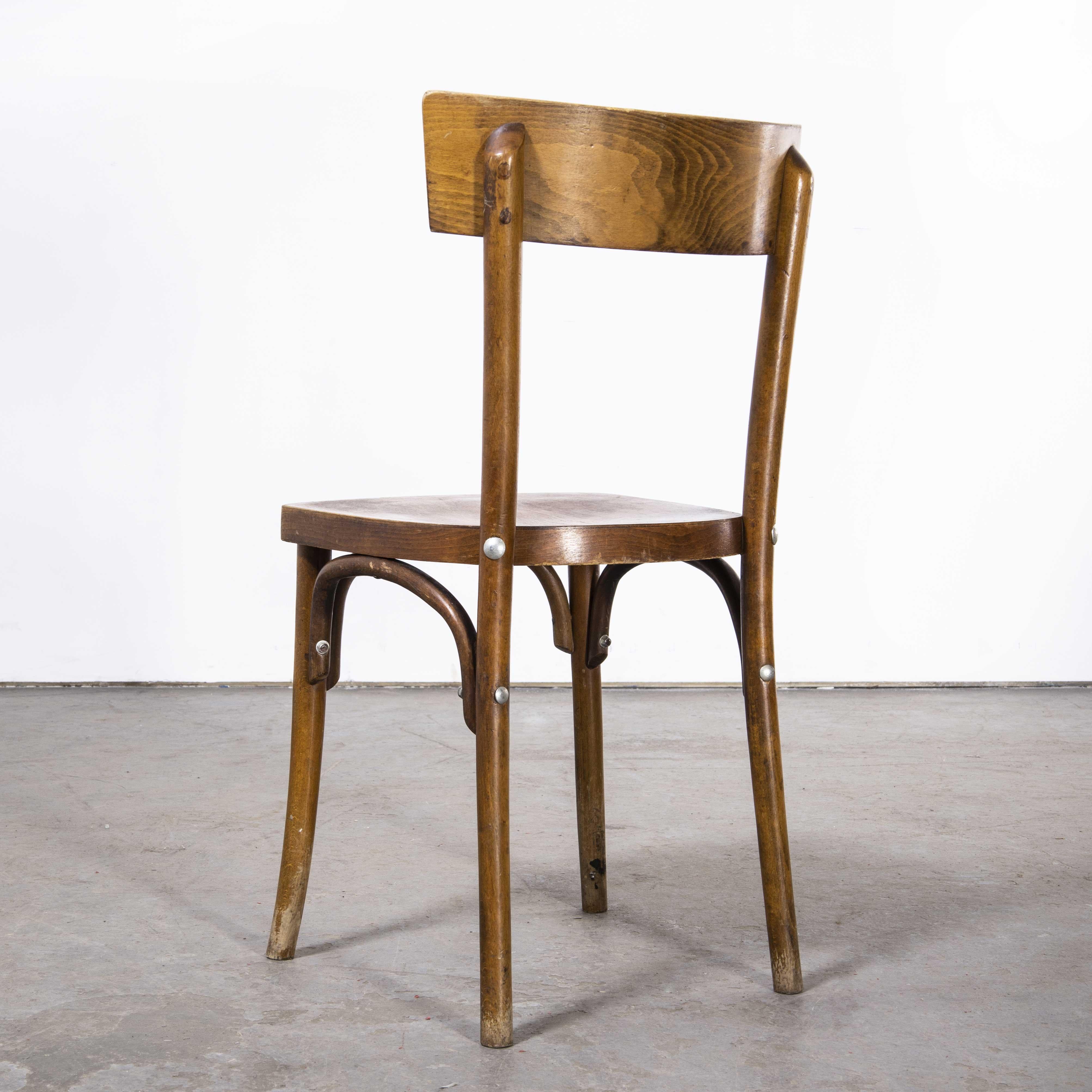 1950's Baumann Bentwood Walnut Bistro Dining Chair, Various Quantities Availab In Good Condition In Hook, Hampshire