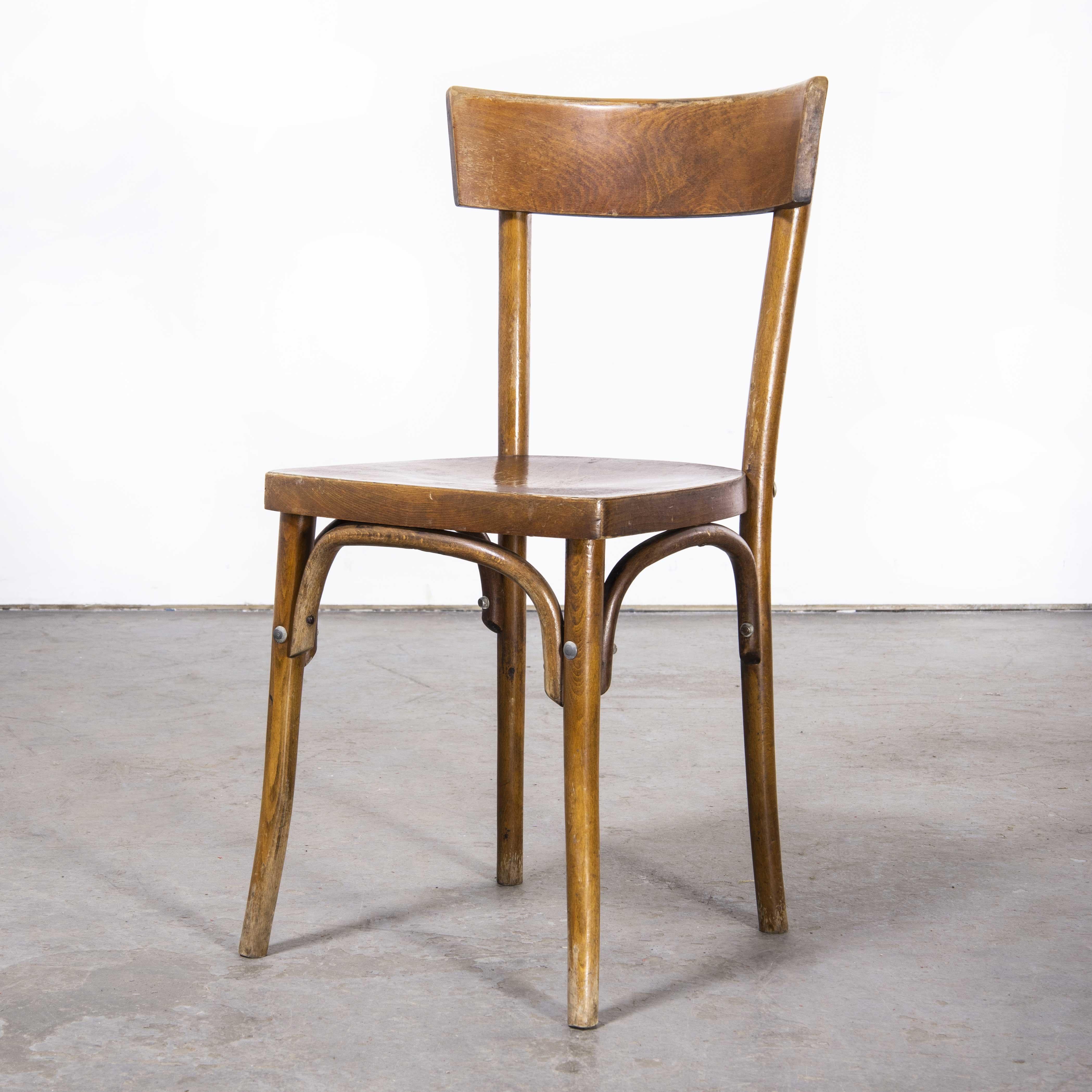 Mid-20th Century 1950's Baumann Bentwood Walnut Bistro Dining Chair, Various Quantities Availab