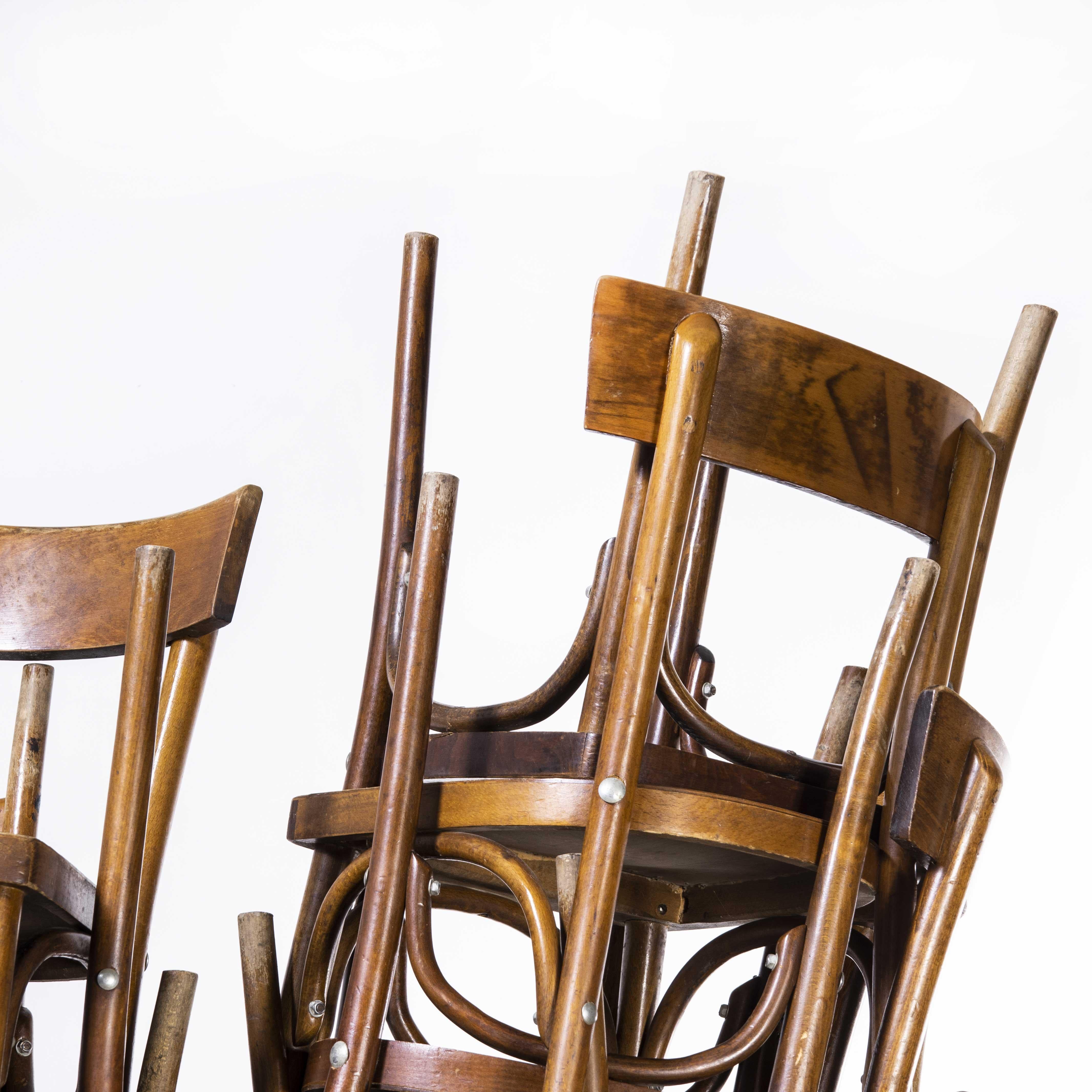 1950's Baumann Bentwood Walnut Bistro Dining Chair, Various Quantities Availab 2