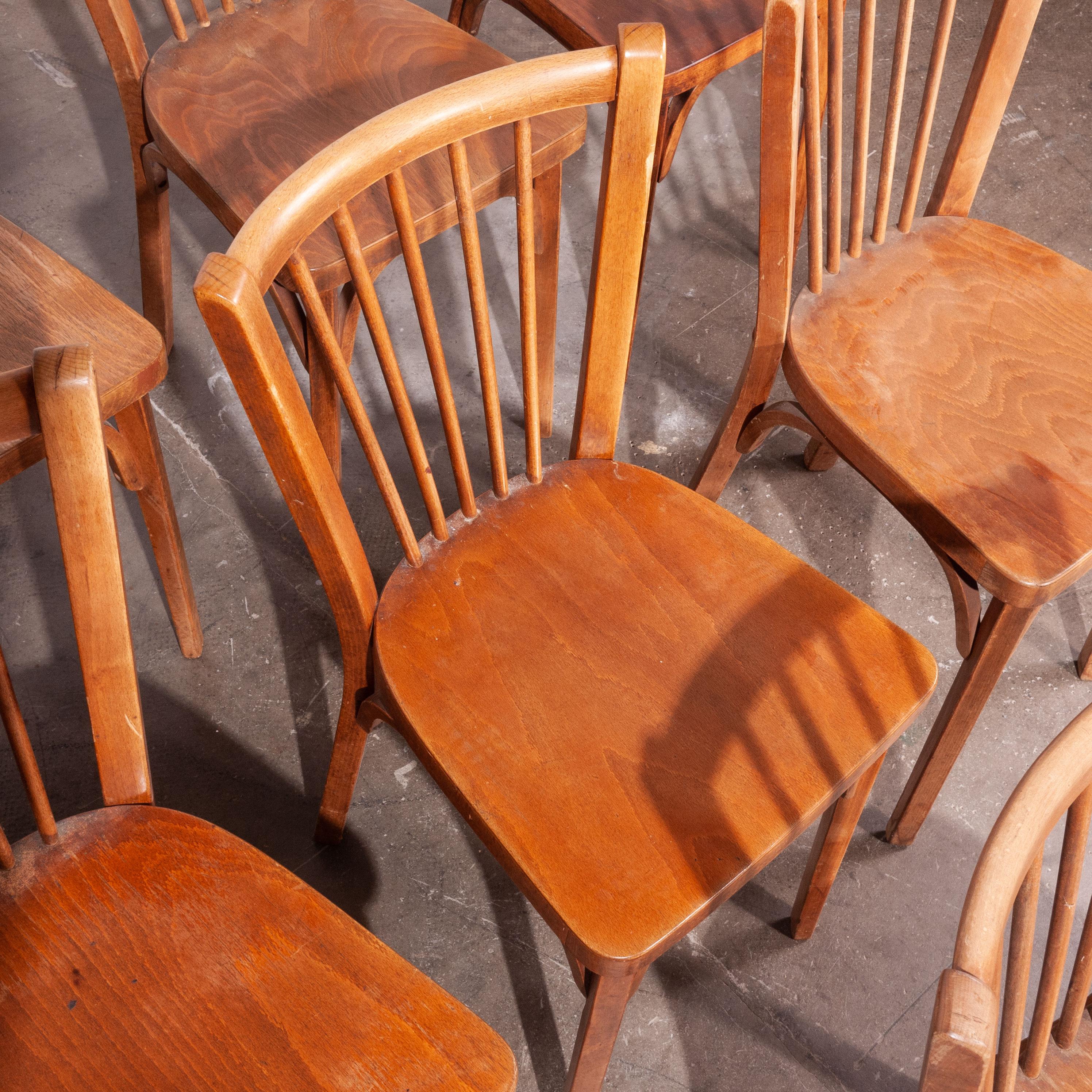 1950s Baumann Bistro Dining Chairs, Set Of Eight, Other Quantities Available In Good Condition In Hook, Hampshire