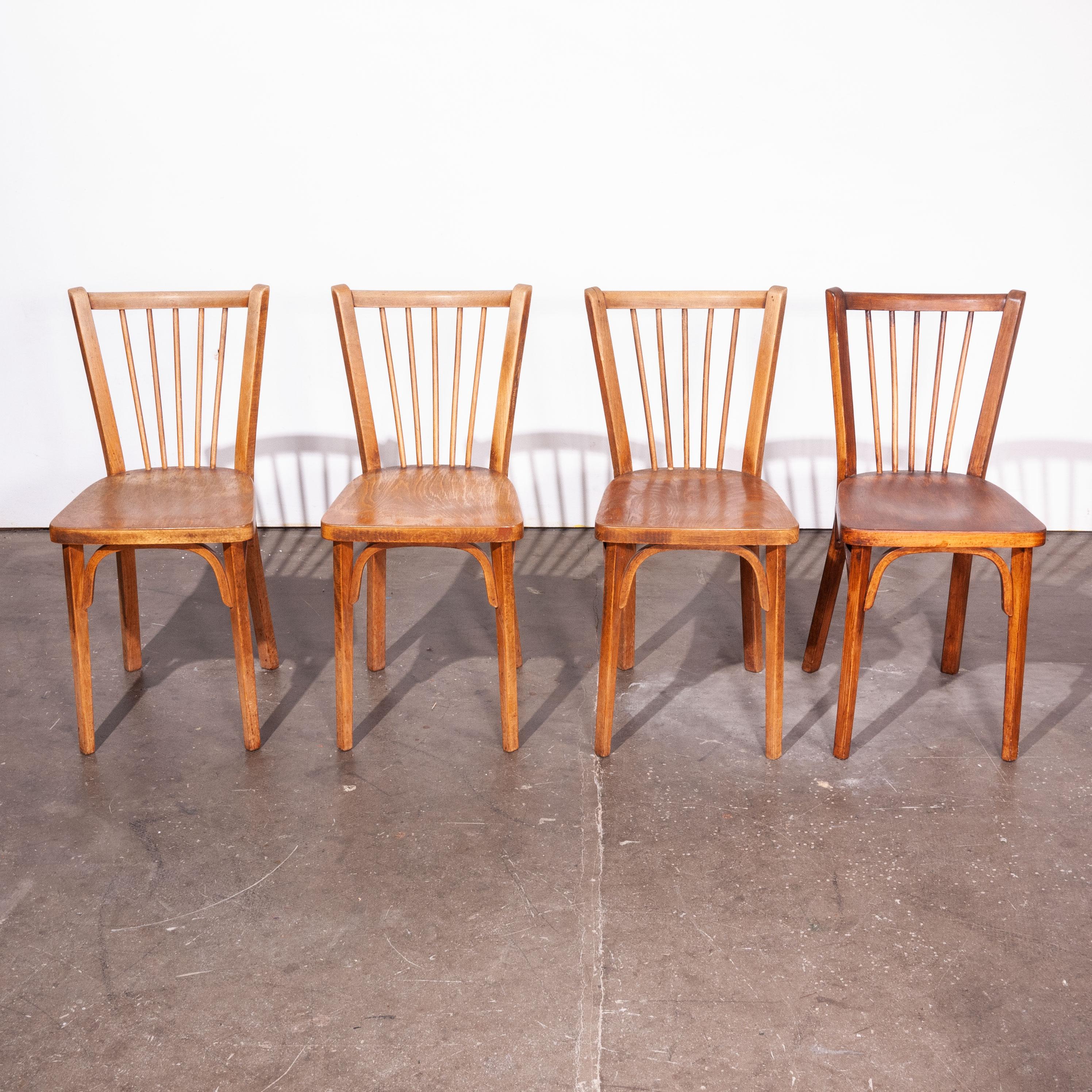 Mid-20th Century 1950s Baumann Bistro Dining Chairs, Set Of Eight, Other Quantities Available