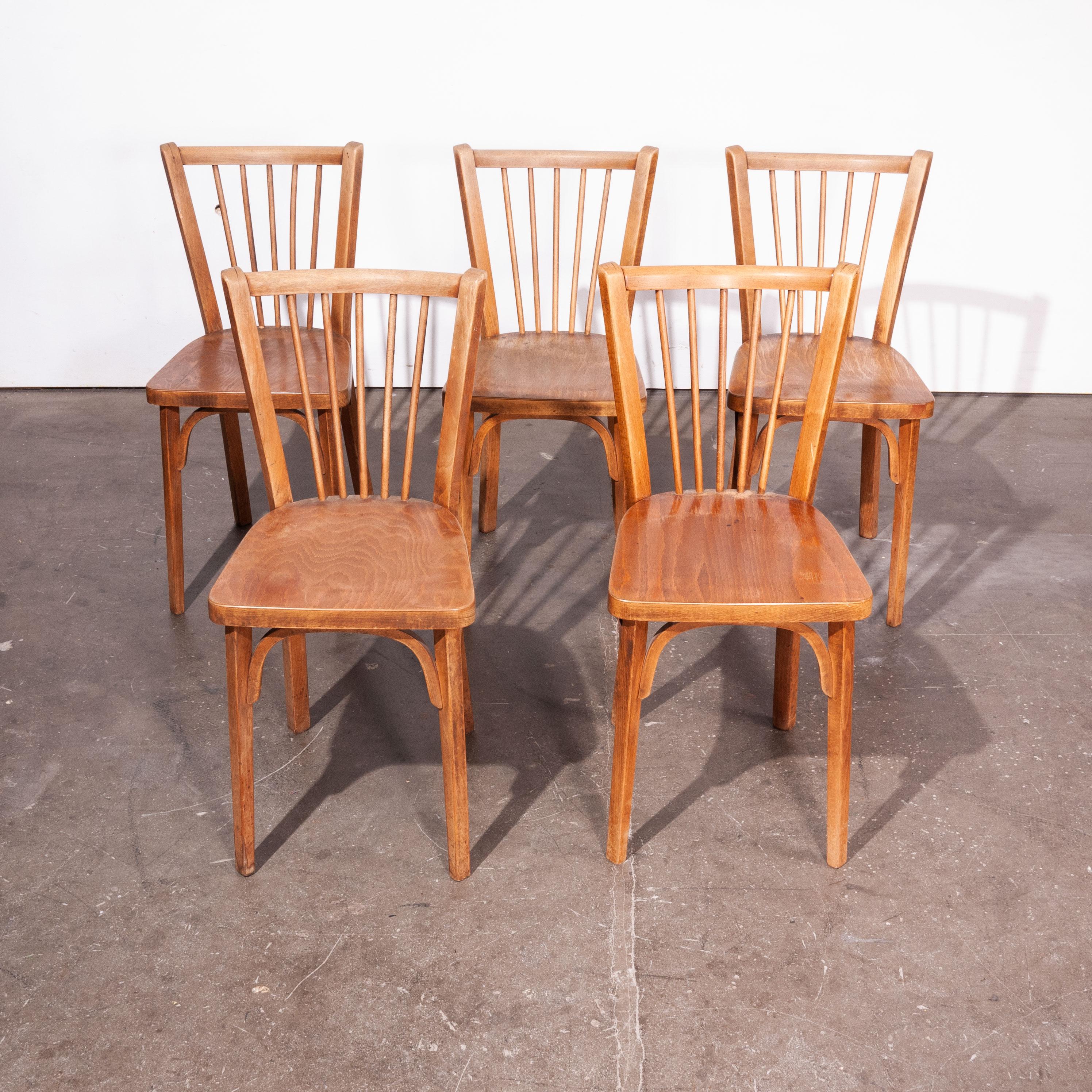 Mid-Century Modern 1950s Baumann Bistro Dining Chairs, Set of Six