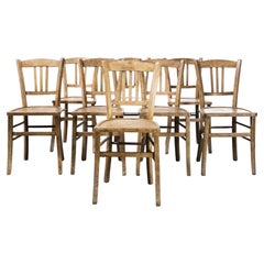 1950's Baumann Bleached Bentwood Café Dining Chair, Set of Eight