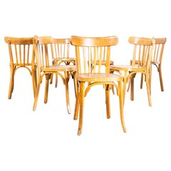1950s Baumann Blonde Bentwood Café Dining Chair, Set of Seven